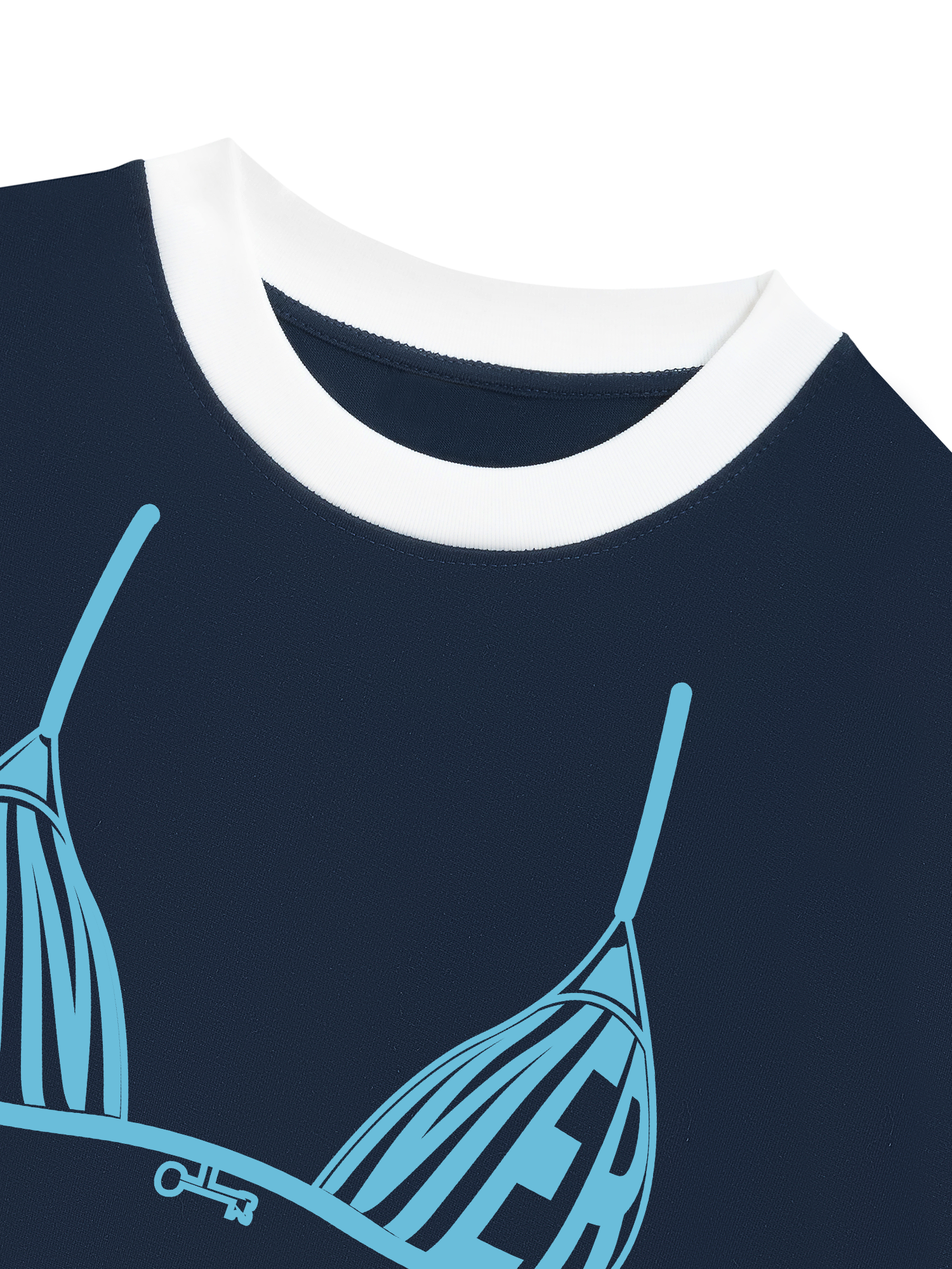 Áo Thun Ringer Relaxed Fit Tropical Summer Ribbon