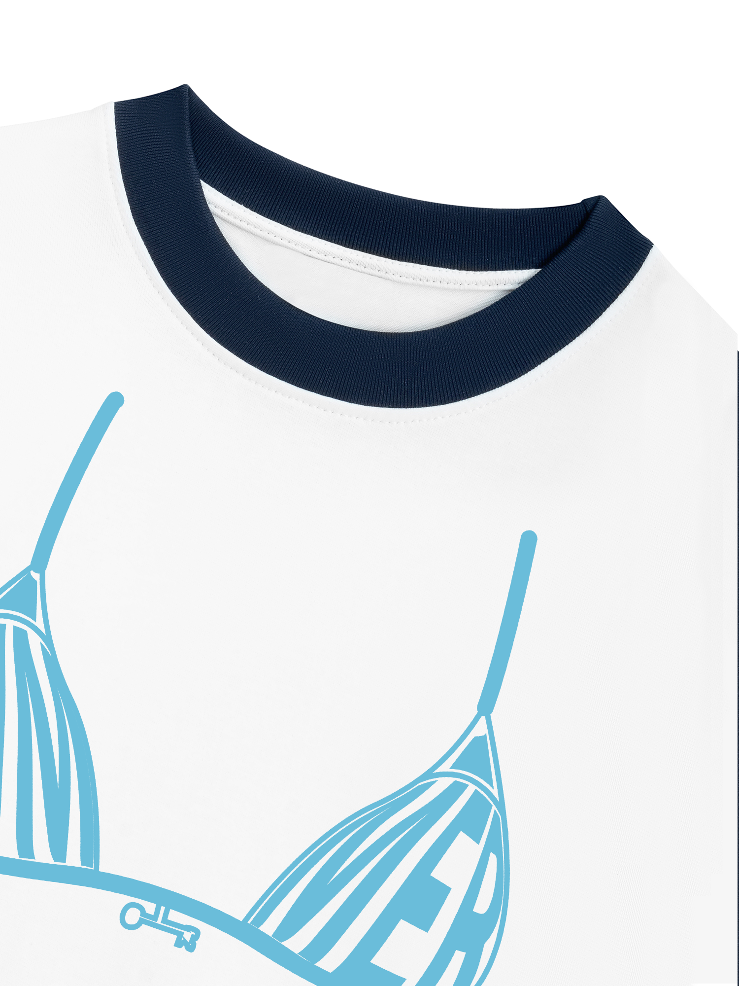 Áo Thun Ringer Relaxed Fit Tropical Summer Ribbon