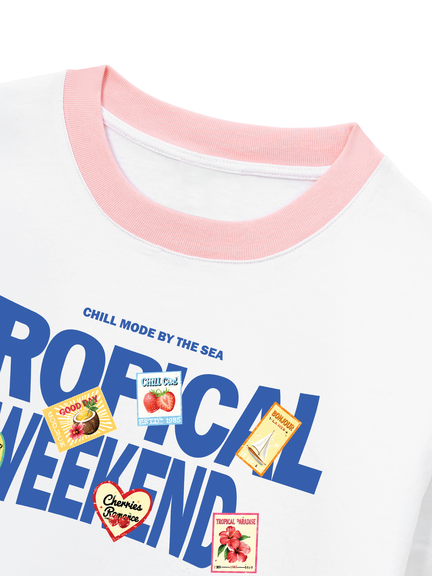 Áo Thun Ringer Relaxed Fit Troppical Weekend Chill Mode By The Sea