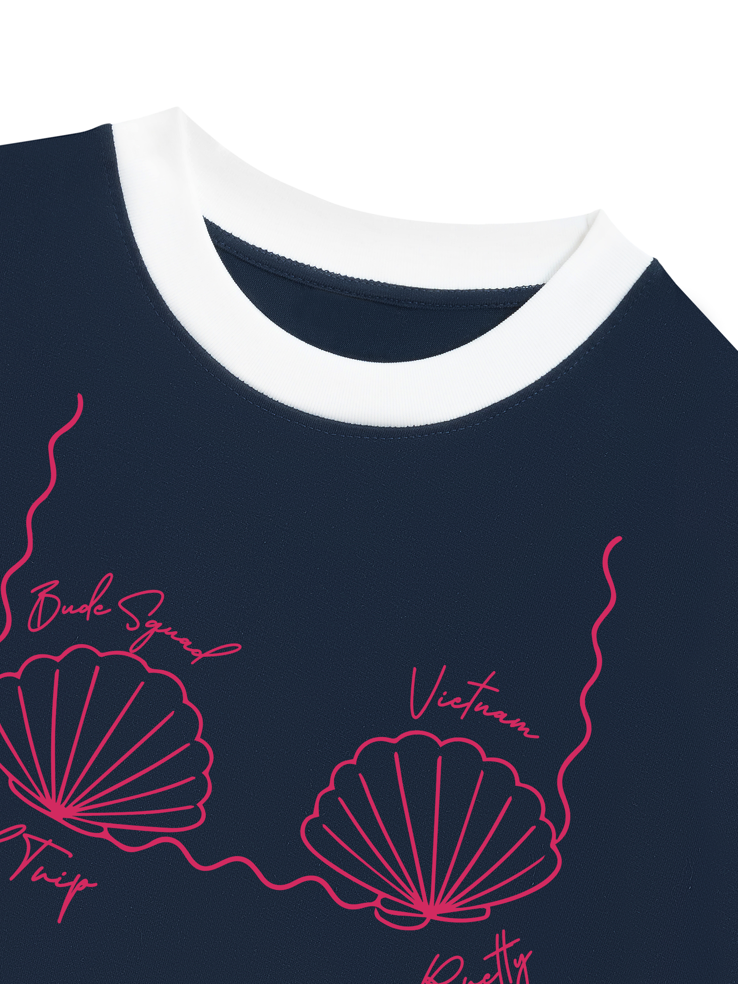 Áo Thun Ringer Relaxed Fit Tropical Pink Shell Muse
