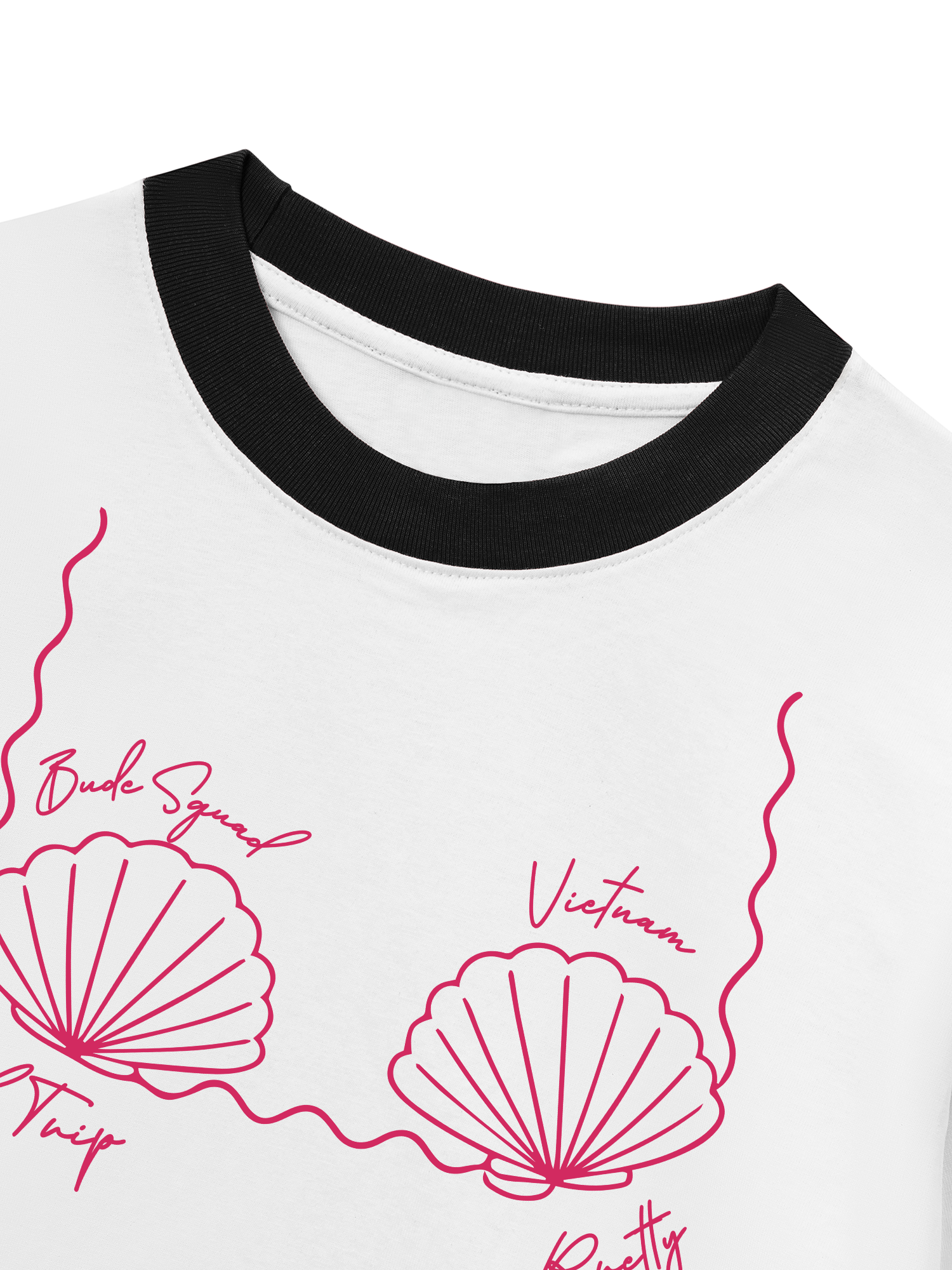 Áo Thun Ringer Relaxed Fit Tropical Pink Shell Muse