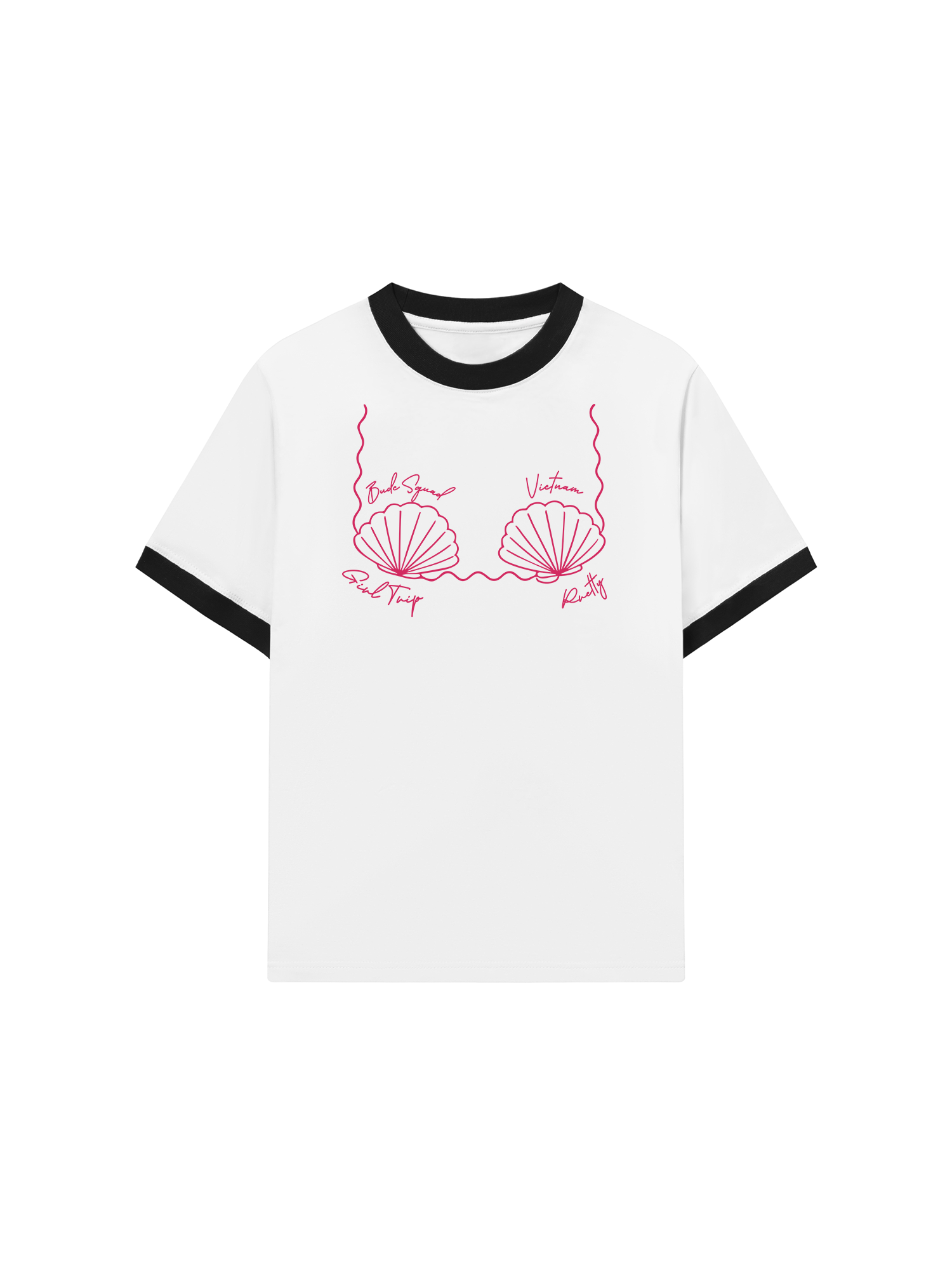 Áo Thun Ringer Relaxed Fit Tropical Pink Shell Muse
