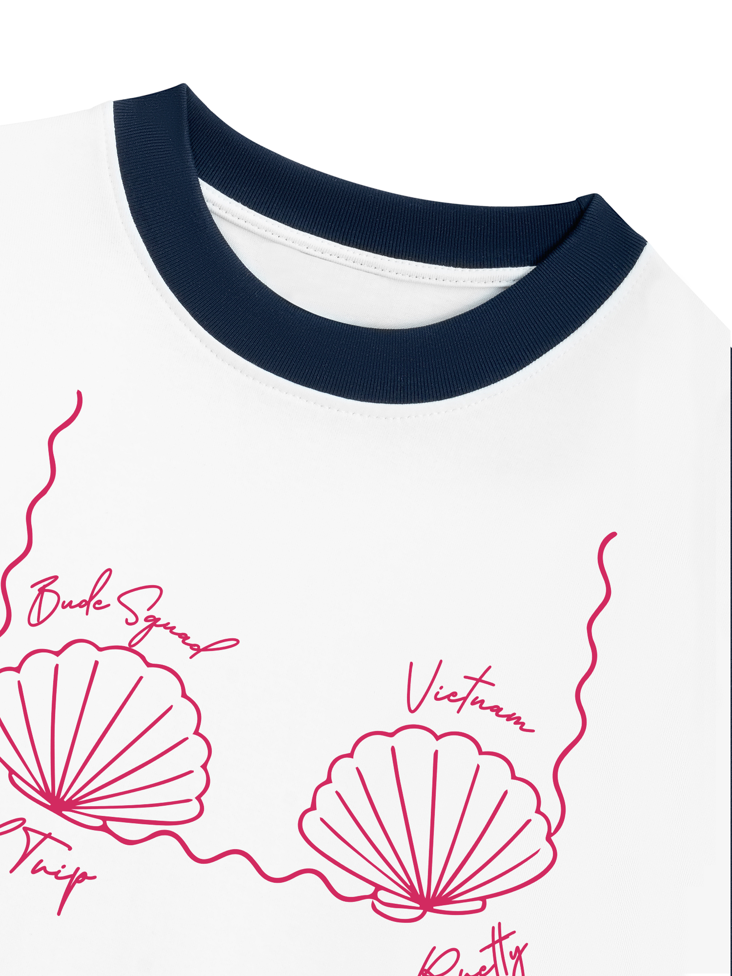 Áo Thun Ringer Relaxed Fit Tropical Pink Shell Muse