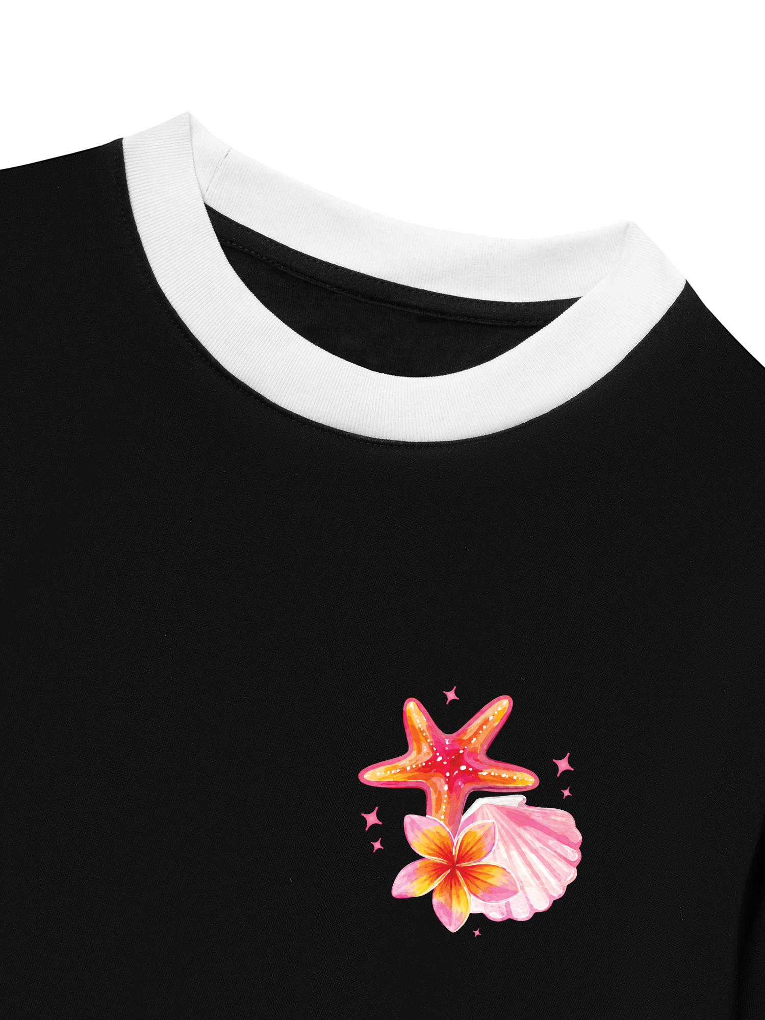 Áo Thun Ringer Relaxed Fit Tropical Ocean Bloom Party