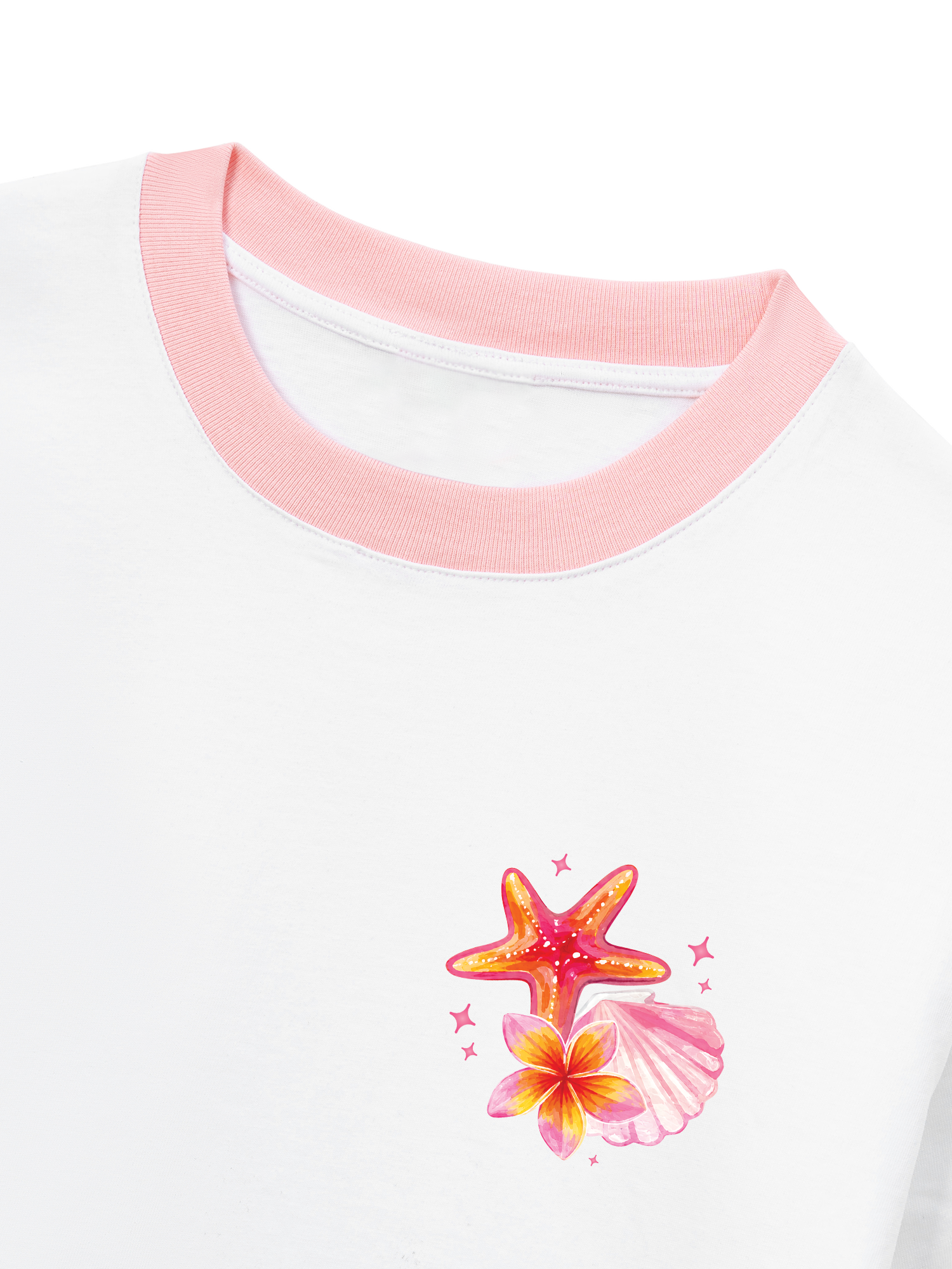 Áo Thun Ringer Relaxed Fit Tropical Ocean Bloom Party