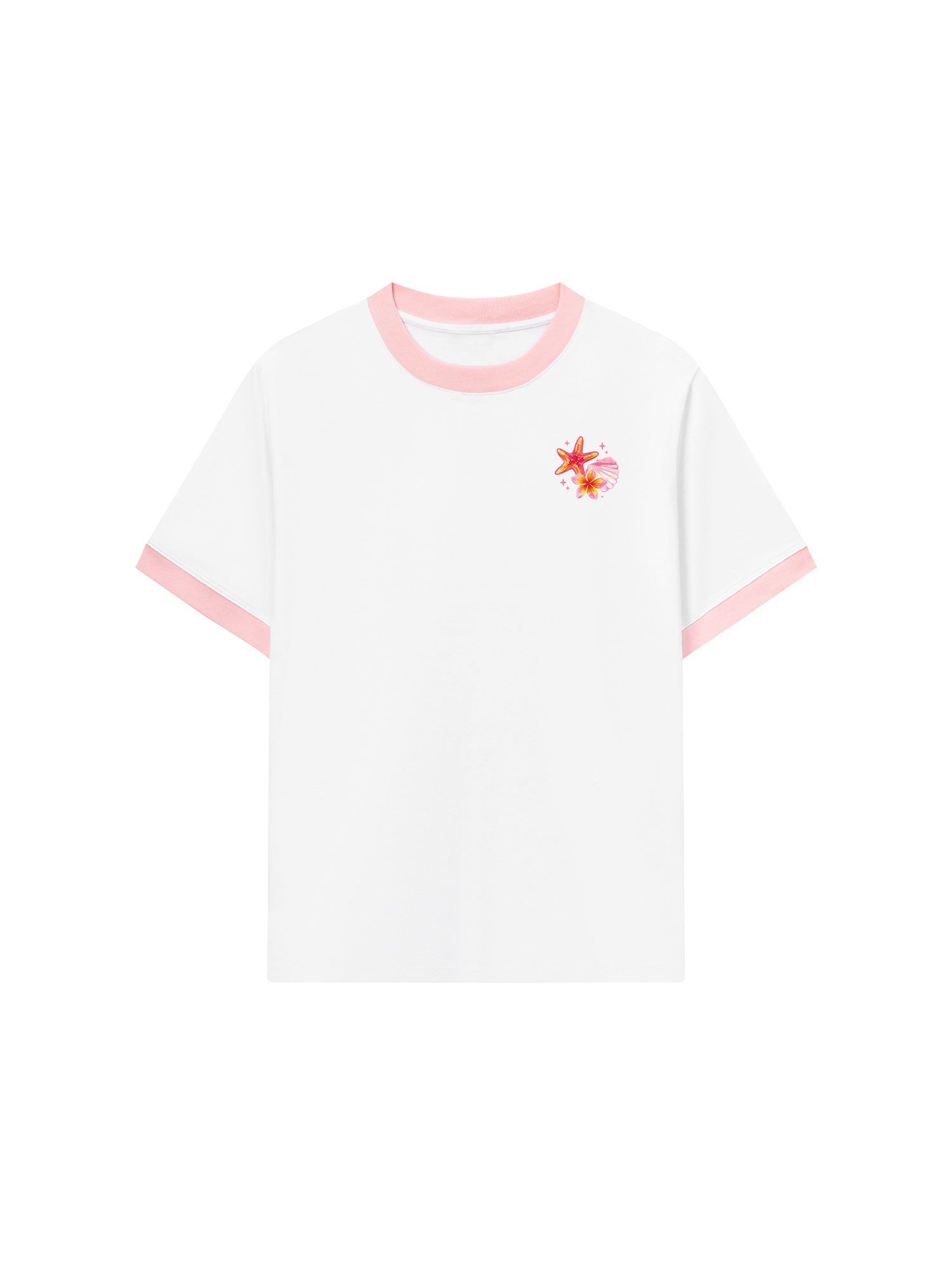 Áo Thun Ringer Relaxed Fit Tropical Ocean Bloom Party