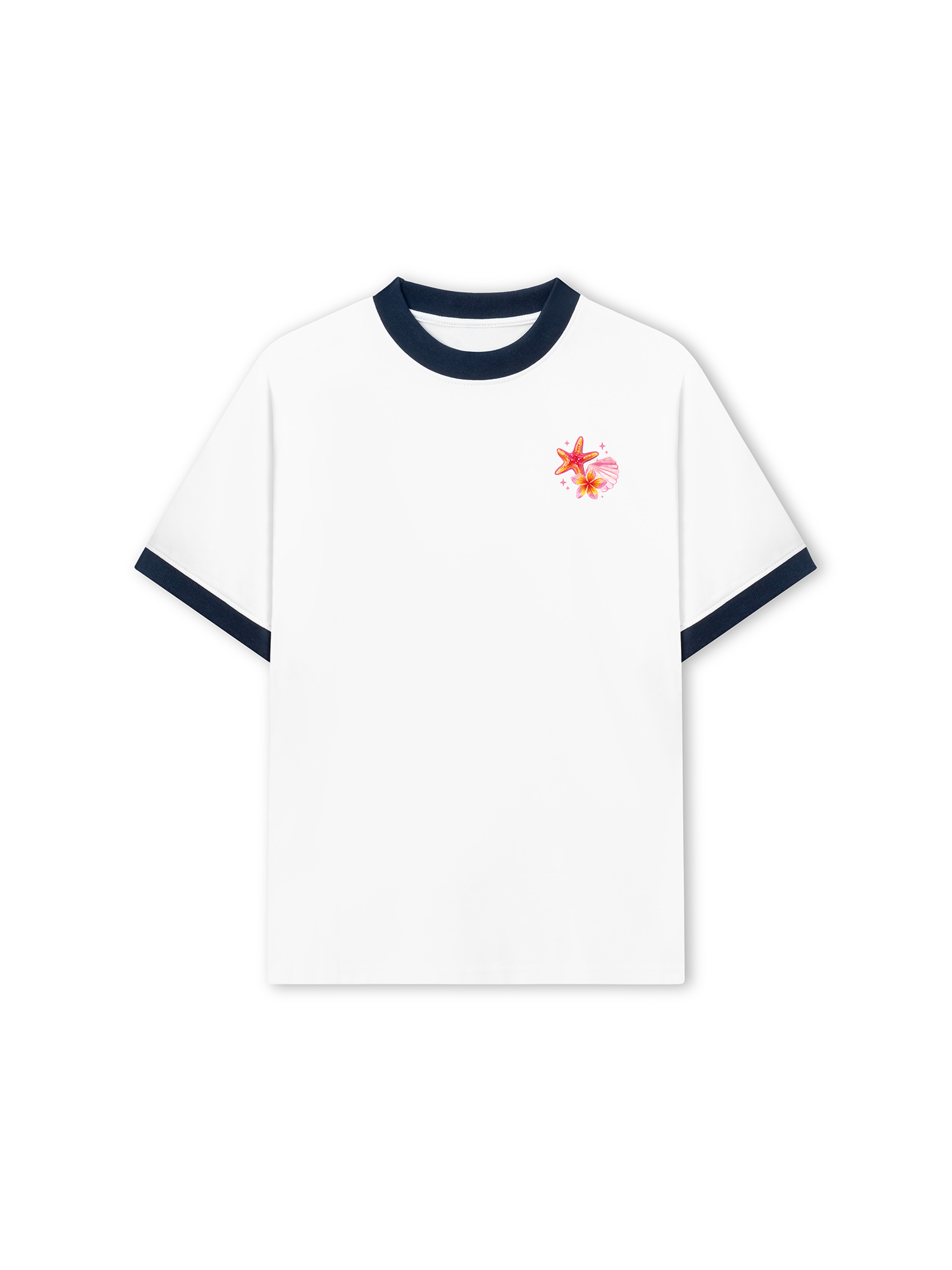 Áo Thun Ringer Relaxed Fit Tropical Ocean Bloom Party