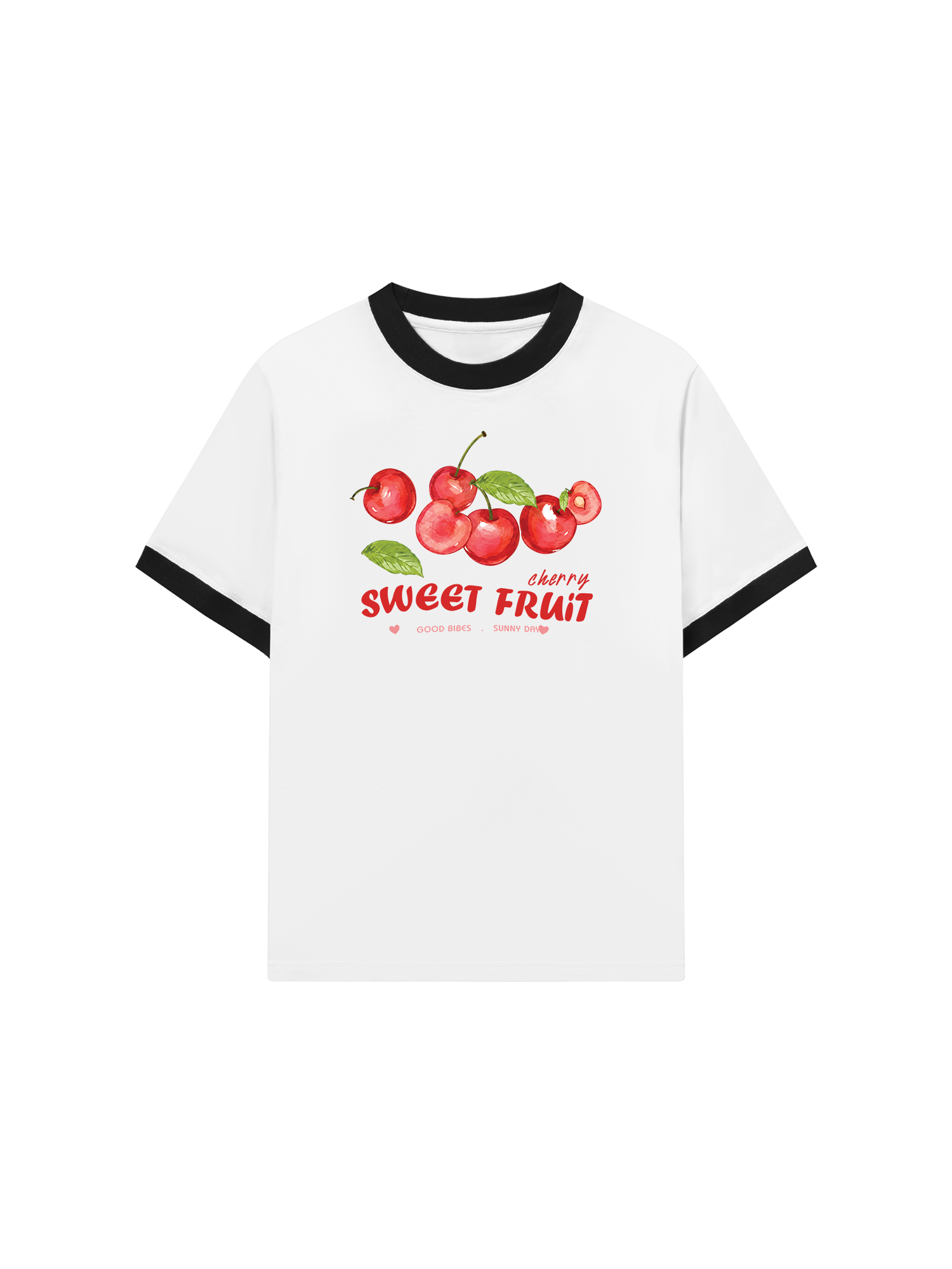 Áo Thun Ringer Relaxed Fit Tropical Cherry Sweet Fruit