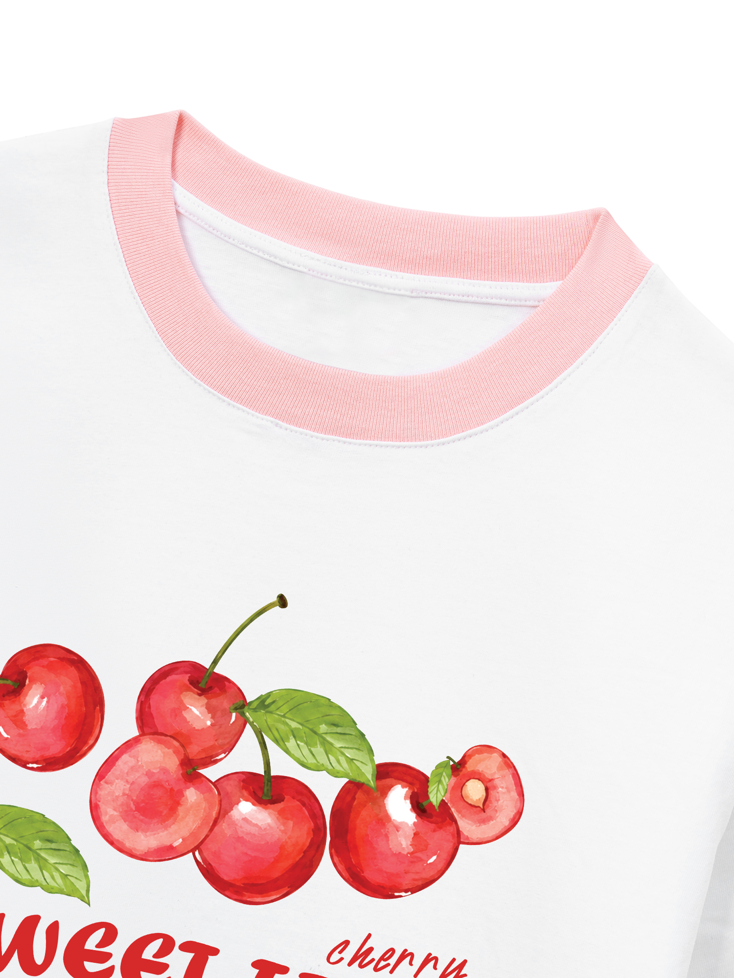 Áo Thun Ringer Relaxed Fit Tropical Cherry Sweet Fruit