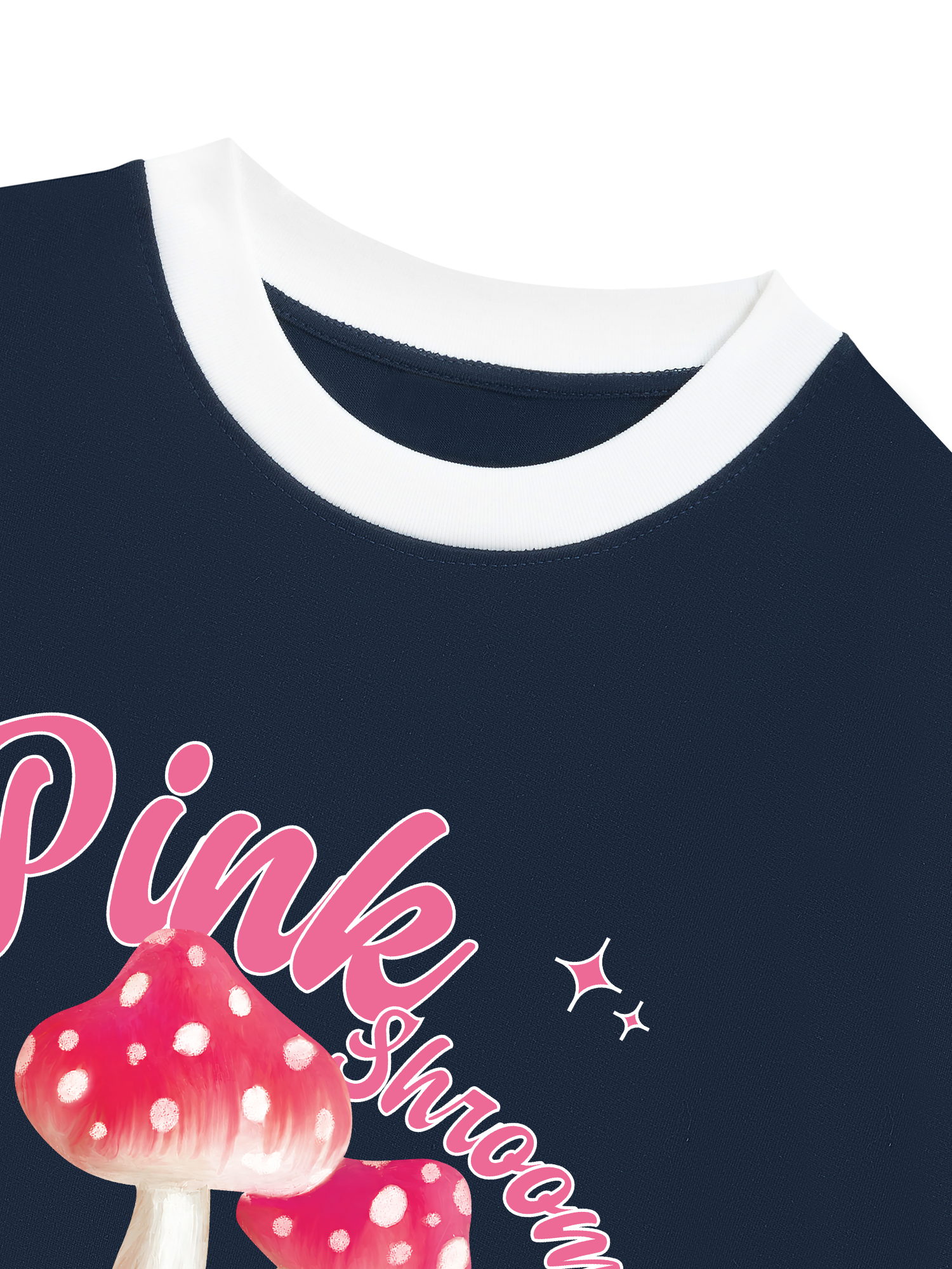 Áo Thun Ringer Relaxed Fit Tropical Pink Shrooms