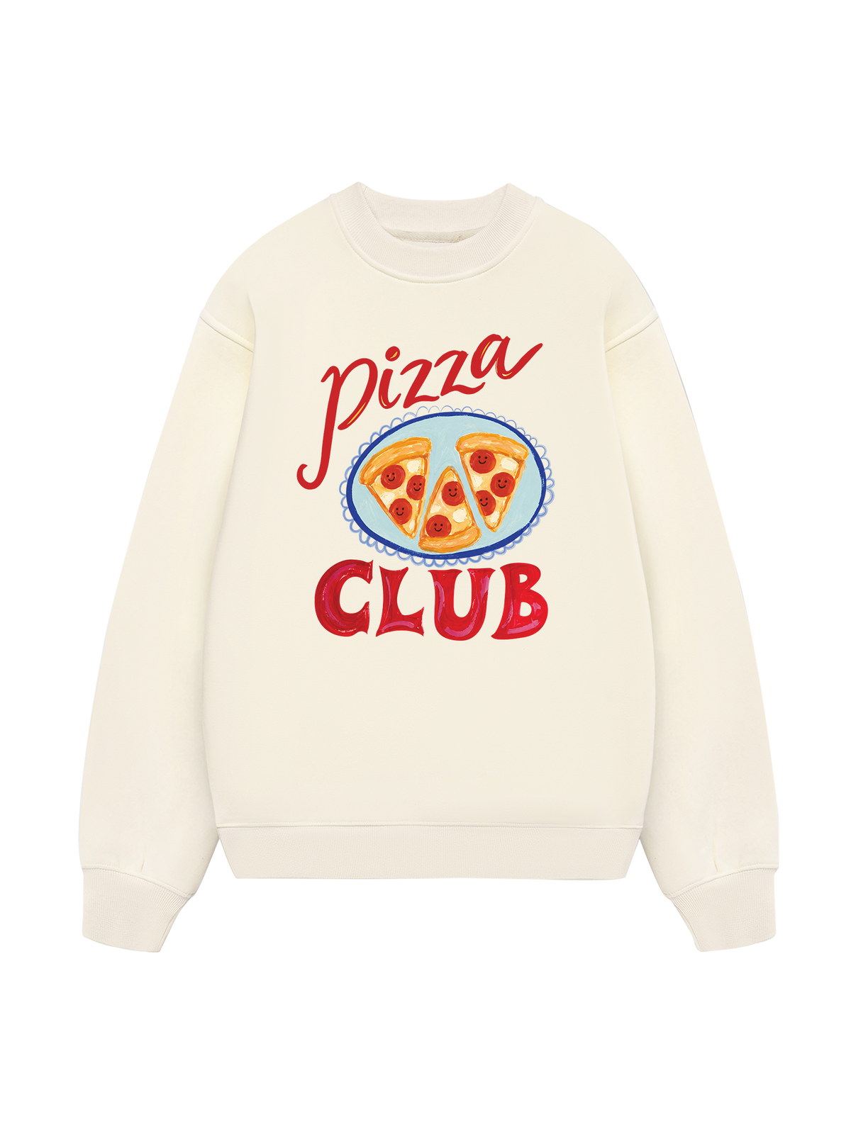 Yummy Mood Pizza Girl Club Sweater