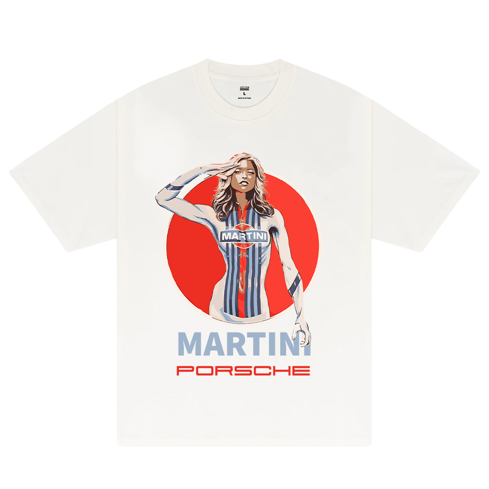 Porsche Girl Posing Martini T-Shirt