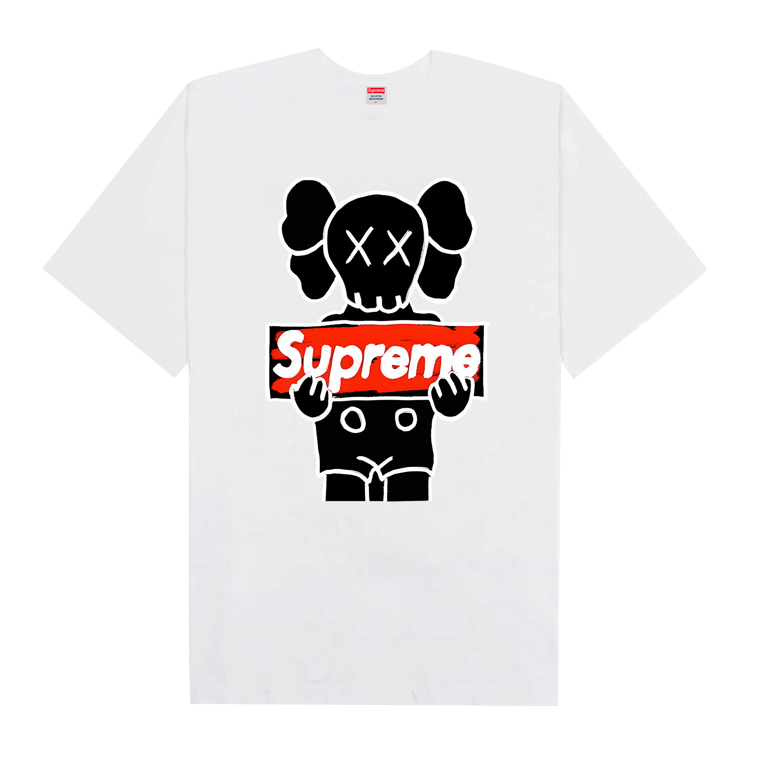 Supreme Black And White Kaws T-Shirt