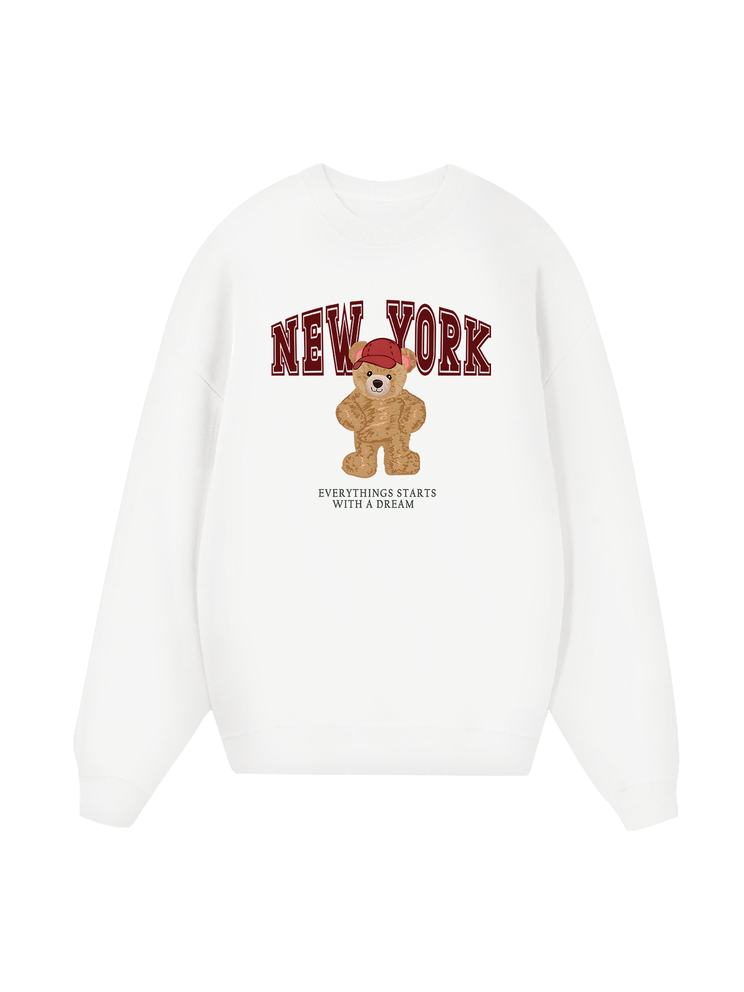 City New York Red Bear Sweater