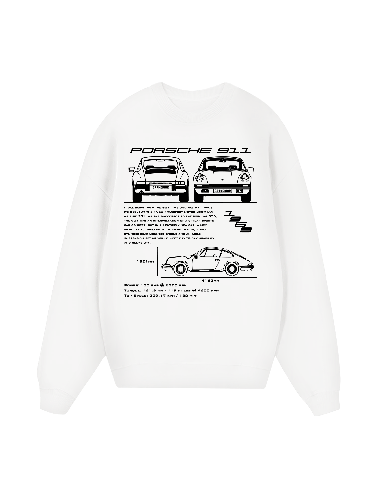 Porsche 911 Blueprint Sweater