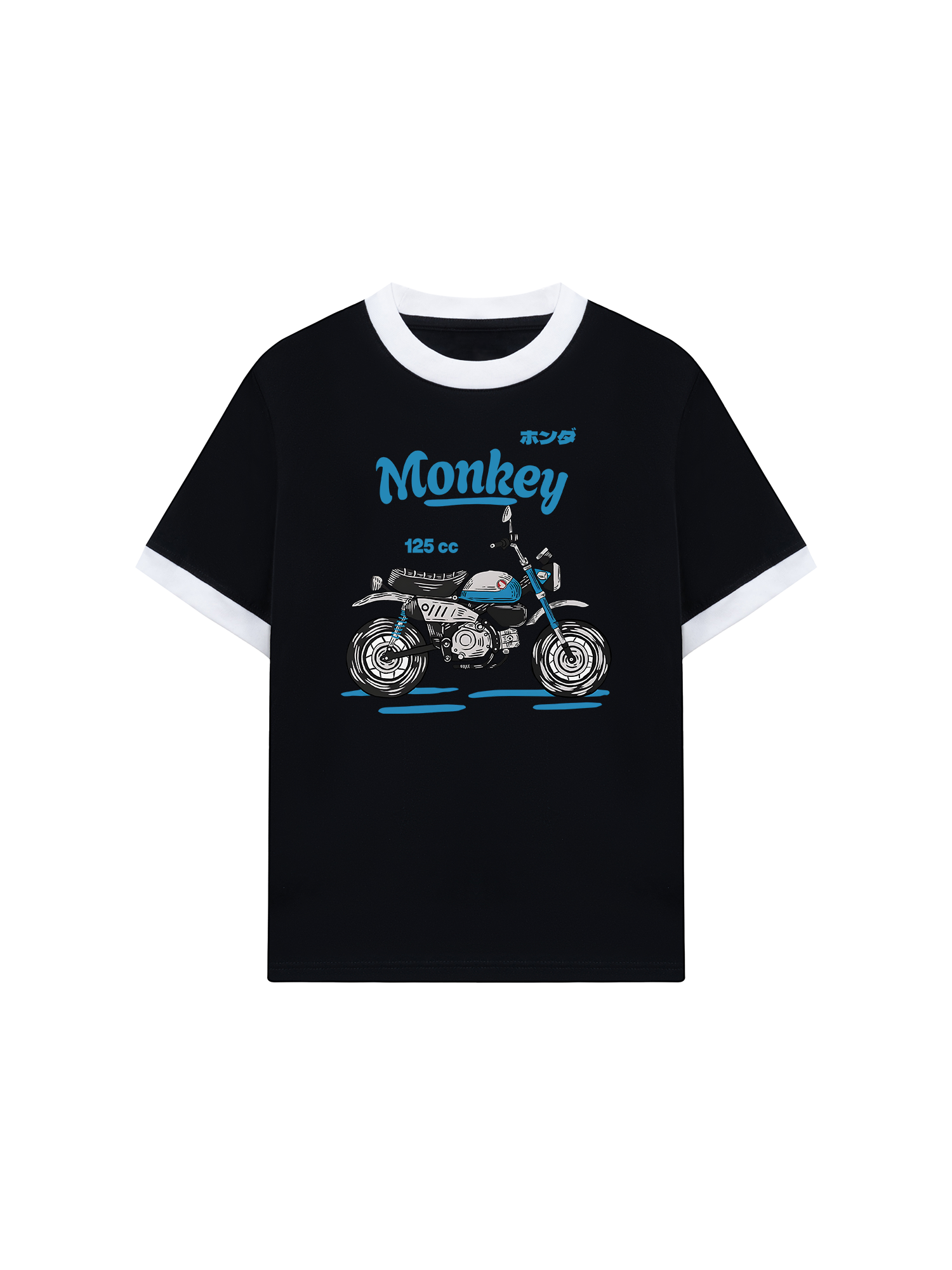 Áo Thun Ringer Relaxed Fit  Monkey 125cc Blue