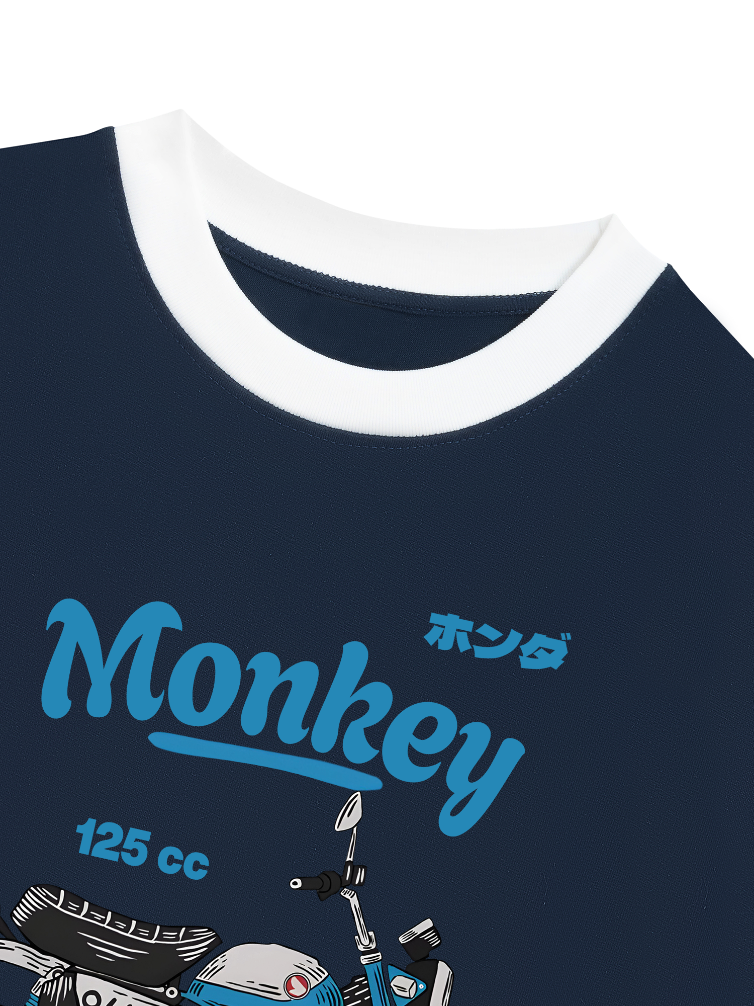 Áo Thun Ringer Relaxed Fit  Monkey 125cc Blue