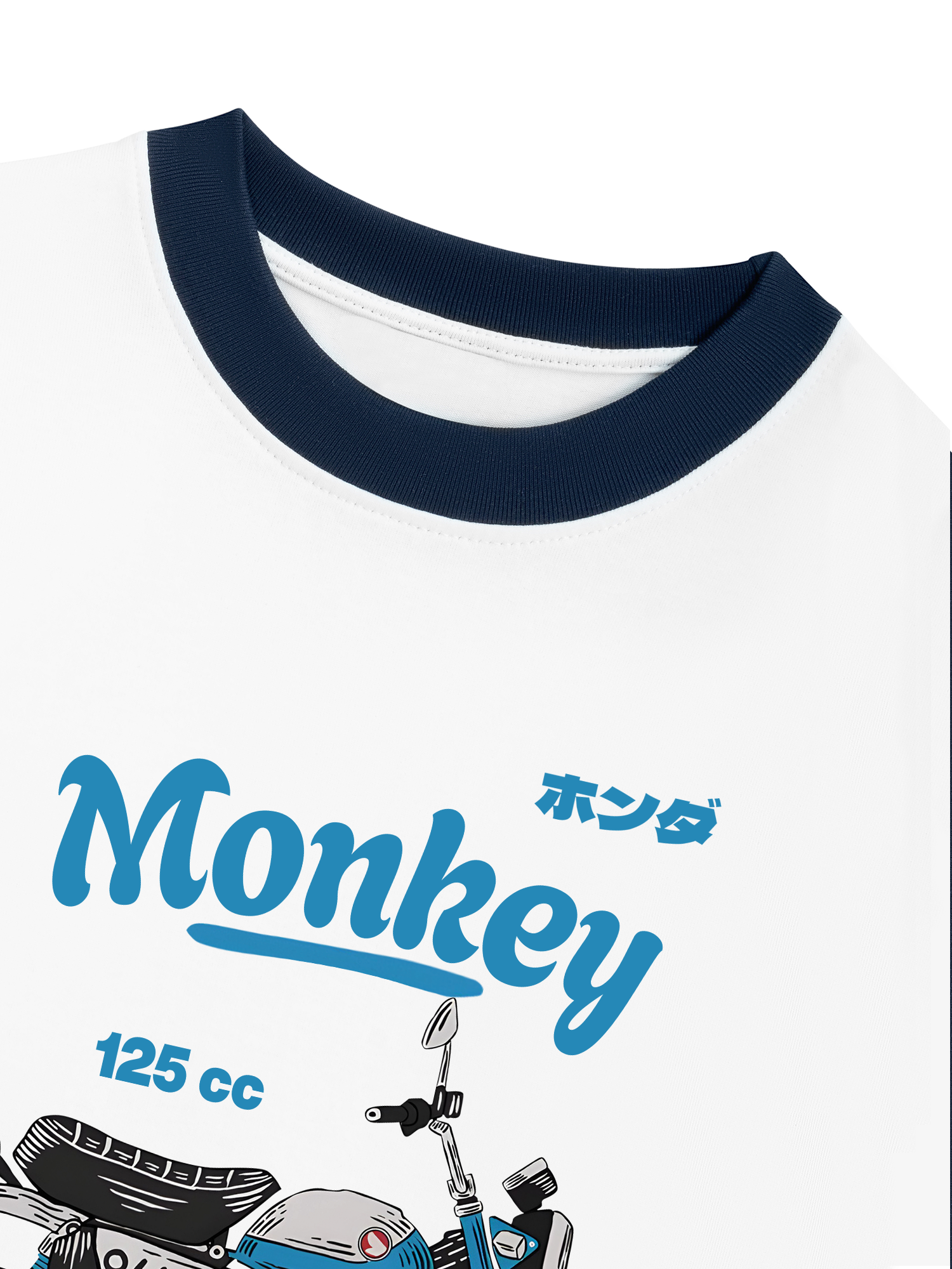 Áo Thun Ringer Relaxed Fit  Monkey 125cc Blue