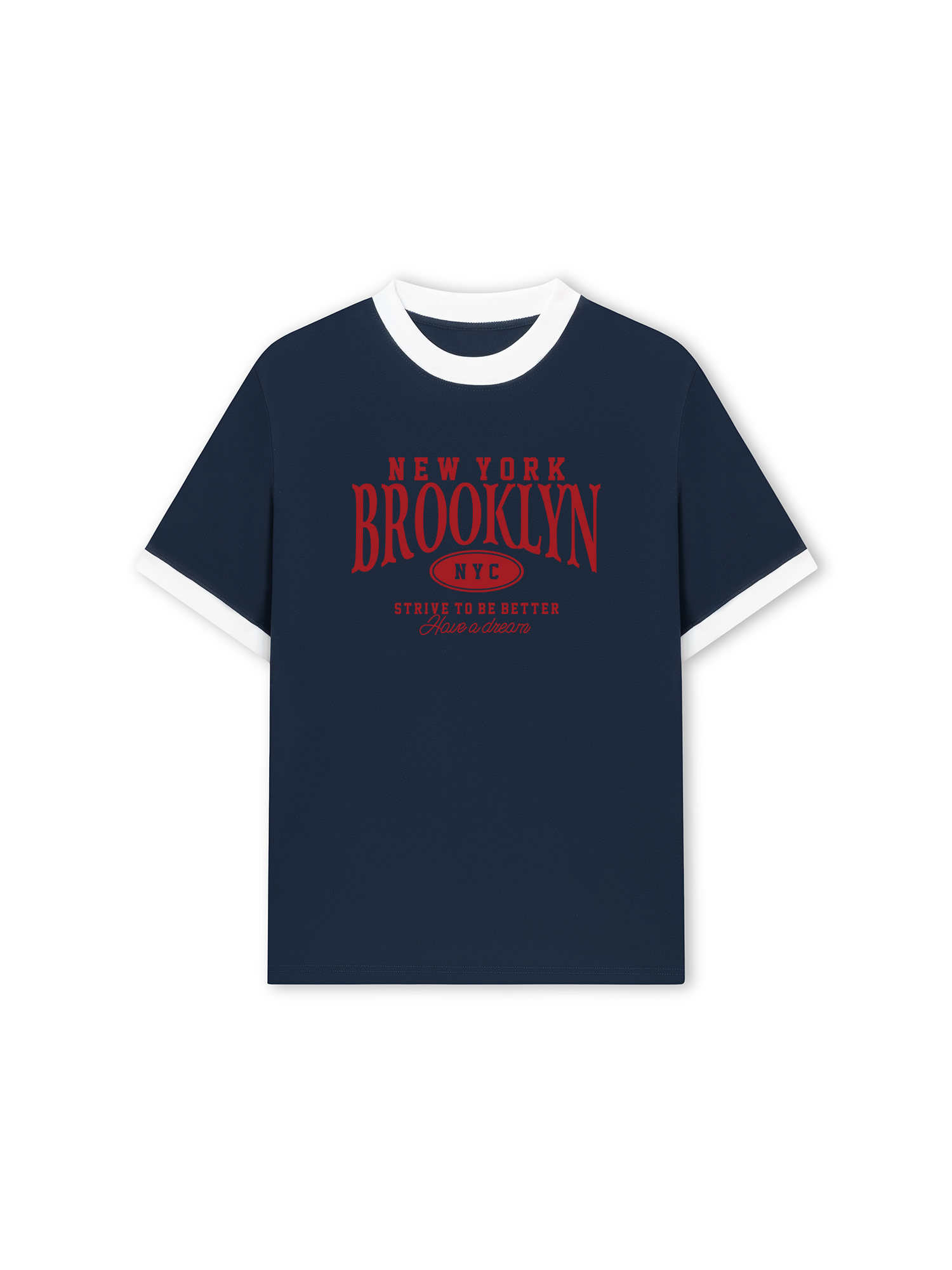 Áo Thun Ringer Relaxed Fit City New York Brooklyn