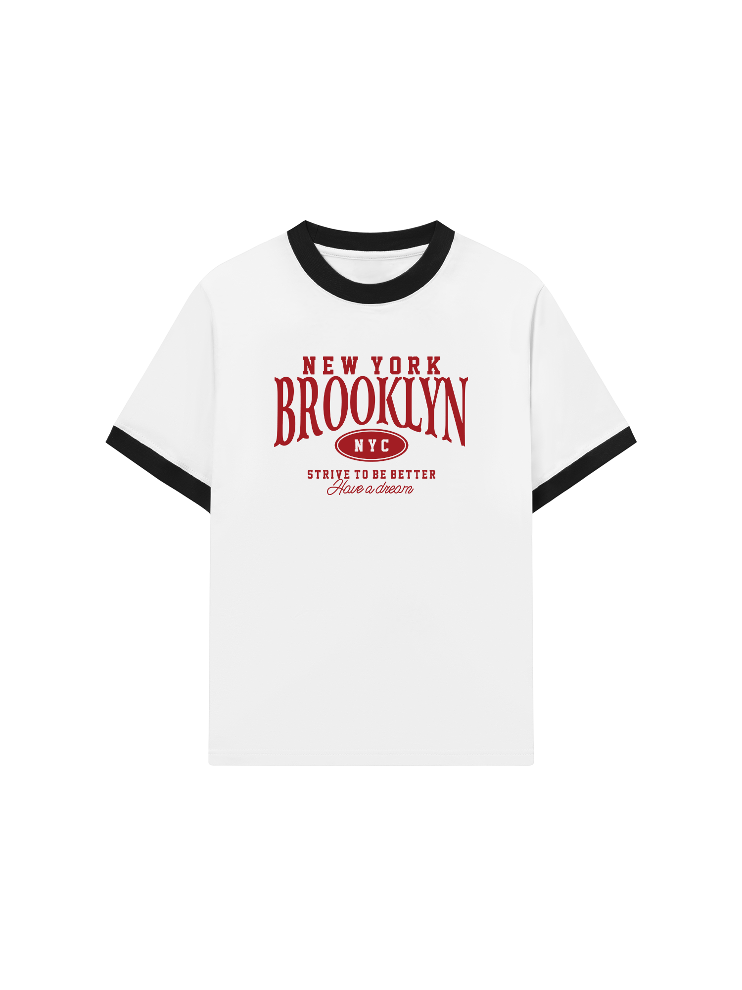 Áo Thun Ringer Relaxed Fit City New York Brooklyn
