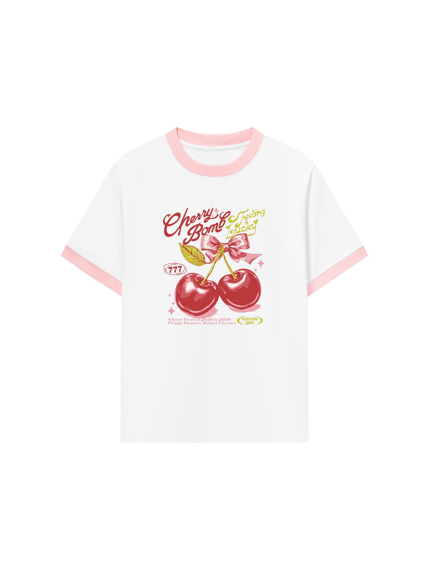 Áo Thun Ringer Relaxed Fit Tropical Cherry Fruit of the Spirit