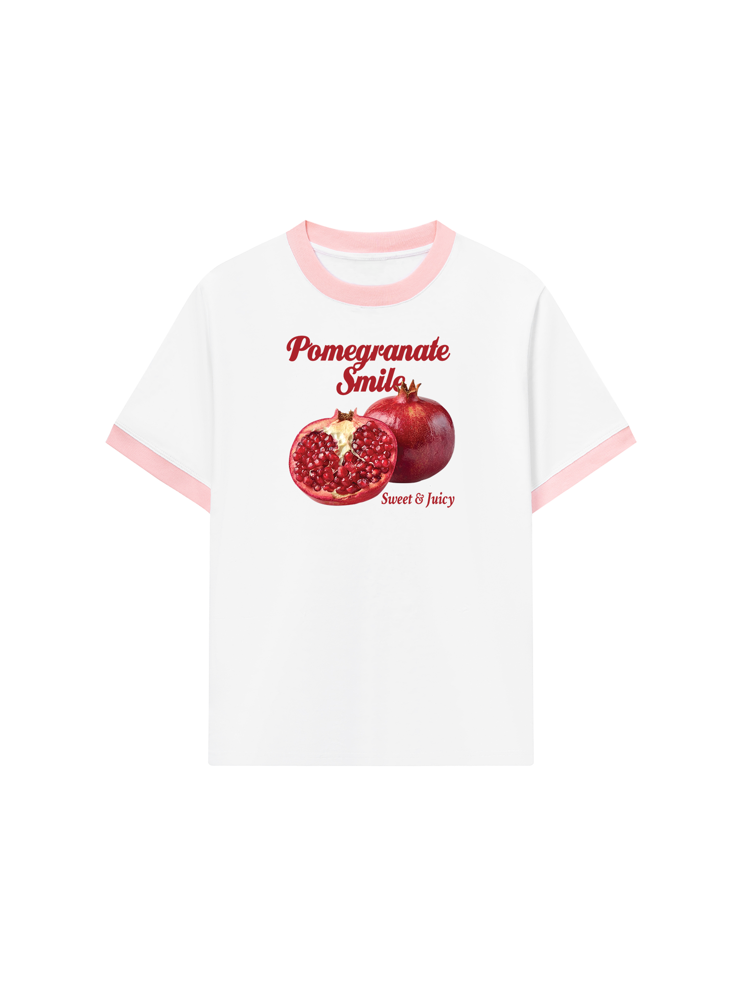 Áo Thun Ringer Relaxed Fit Tropical Pomegranate Smile