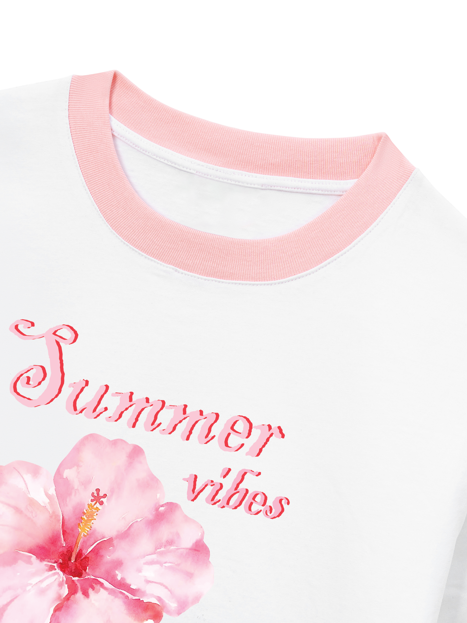 Áo Thun Ringer Relaxed Fit Tropical Summer Vibes