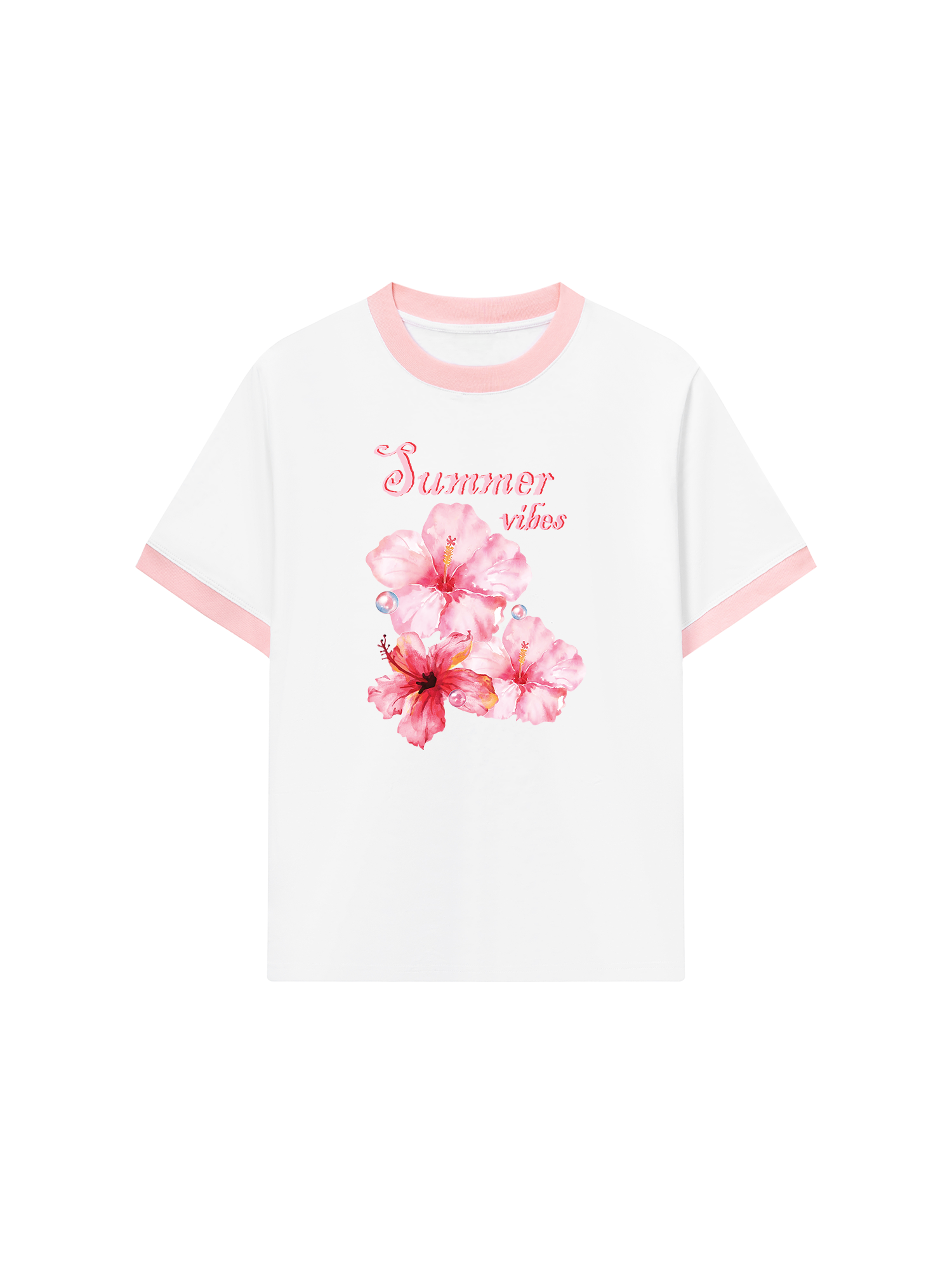 Áo Thun Ringer Relaxed Fit Tropical Summer Vibes