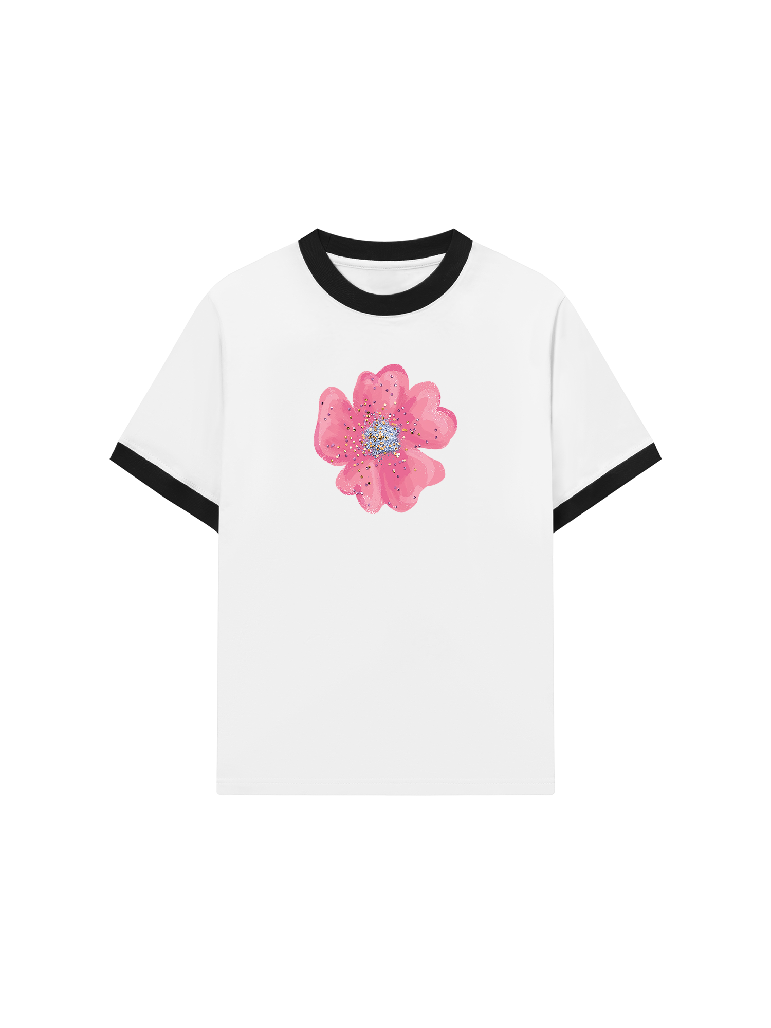 Áo Thun Ringer Relaxed Fit Tropical Blink Flower