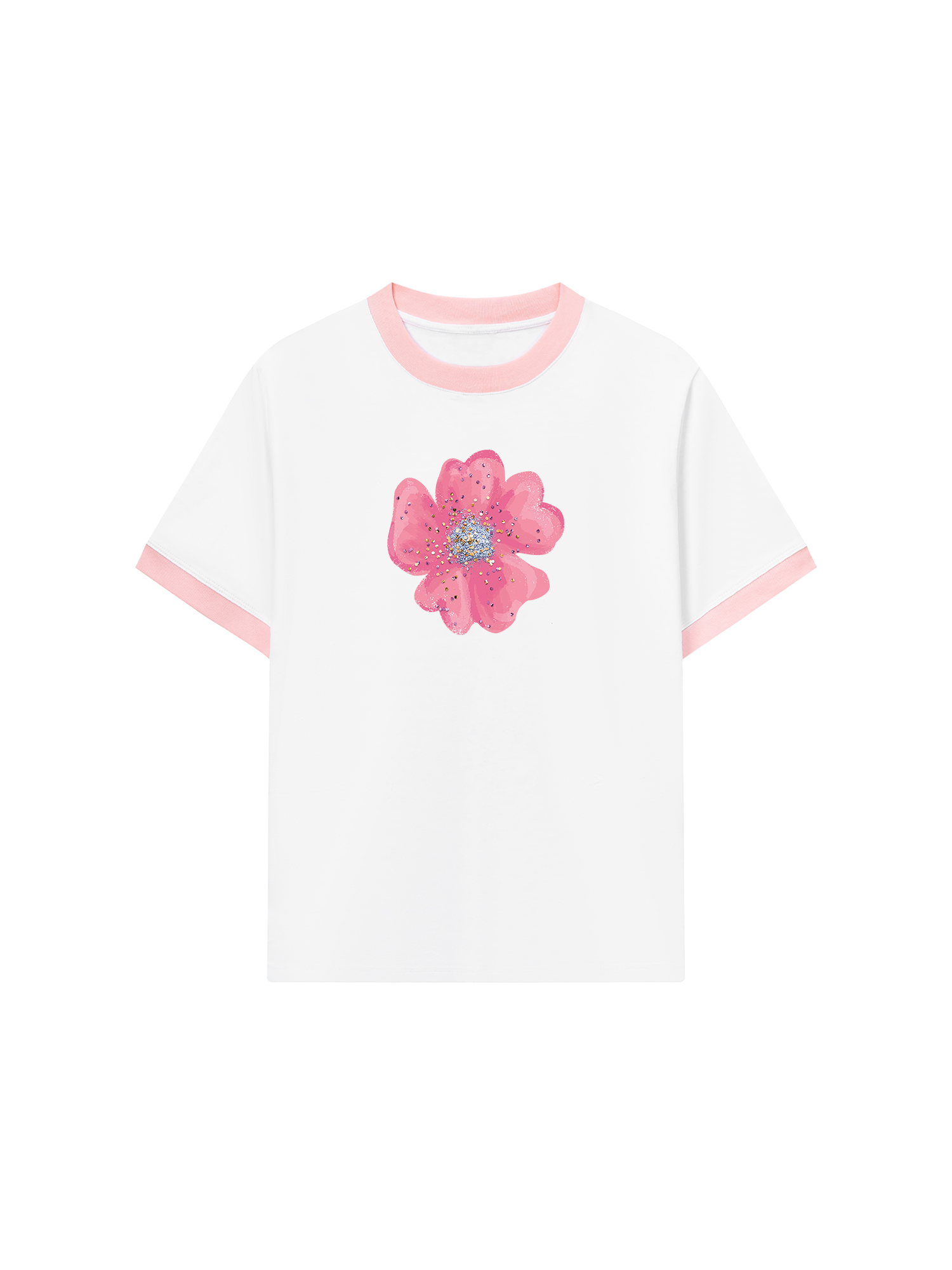 Áo Thun Ringer Relaxed Fit Tropical Blink Flower