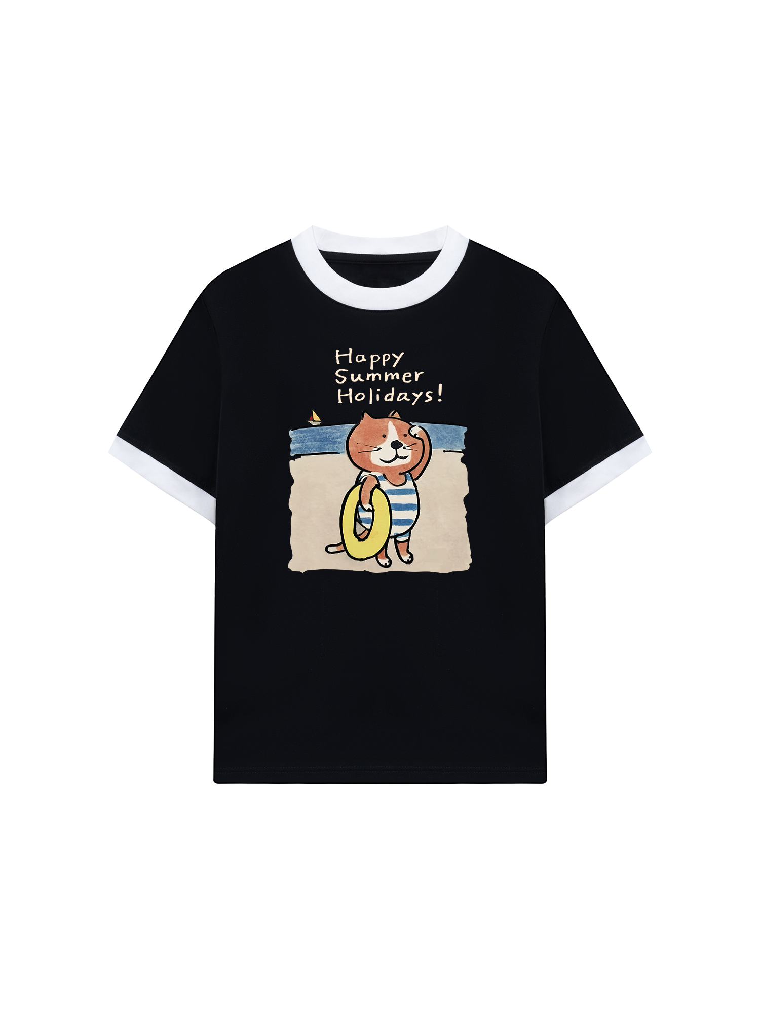 Áo Thun Ringer Relaxed Fit Happy Summer Holidays
