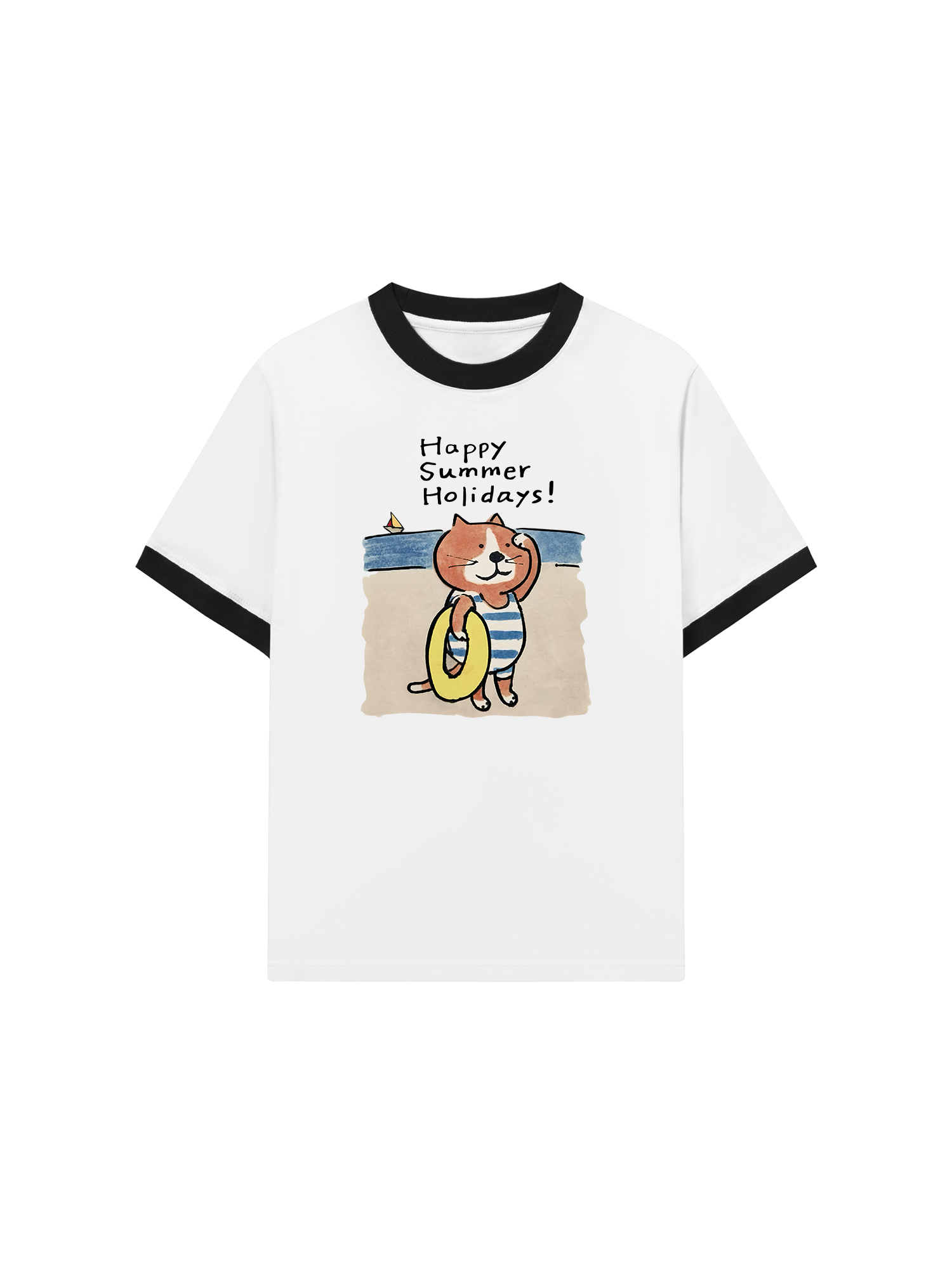 Áo Thun Ringer Relaxed Fit Happy Summer Holidays