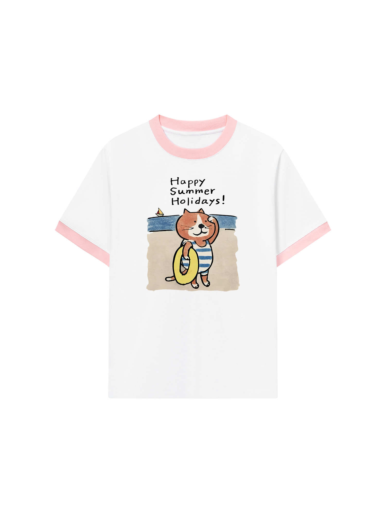 Áo Thun Ringer Relaxed Fit Happy Summer Holidays