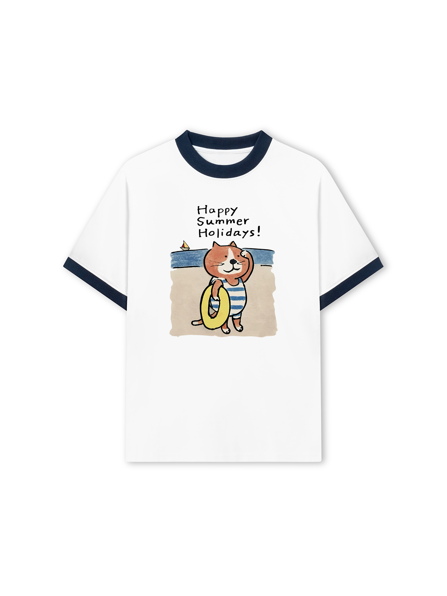 Áo Thun Ringer Relaxed Fit Happy Summer Holidays