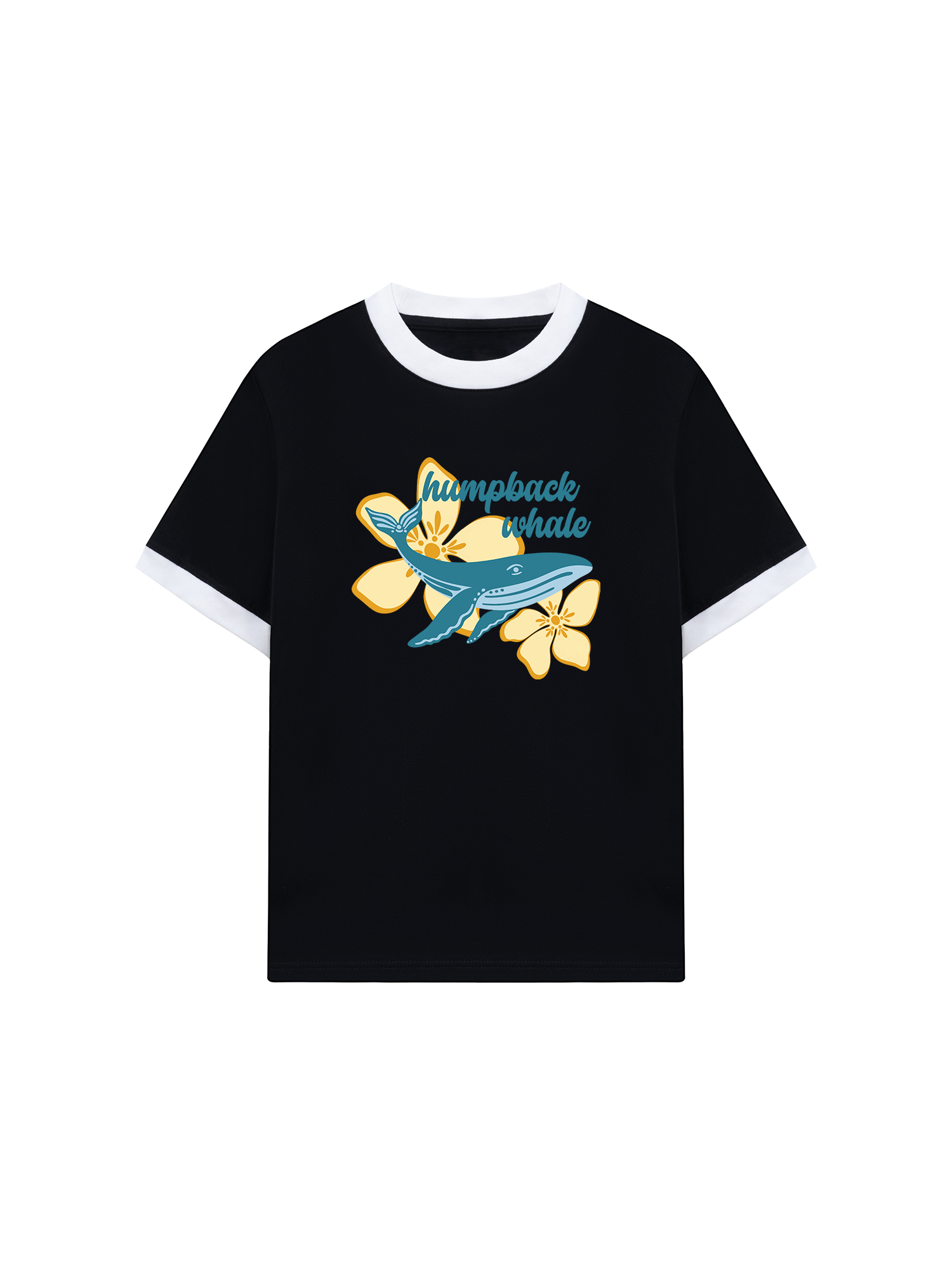 Áo Thun Ringer Relaxed Fit Tropical Humpback Whale