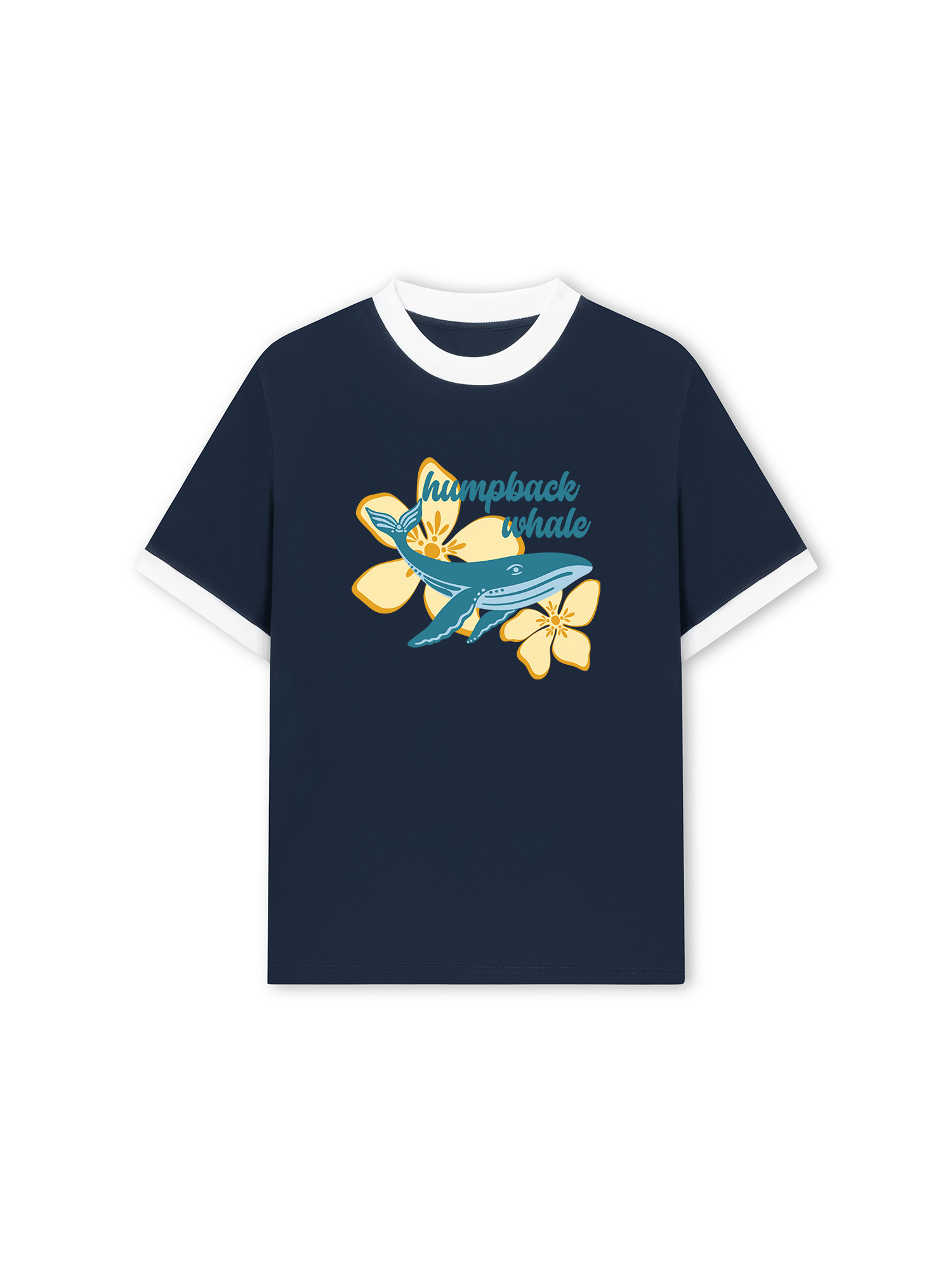 Áo Thun Ringer Relaxed Fit Tropical Humpback Whale