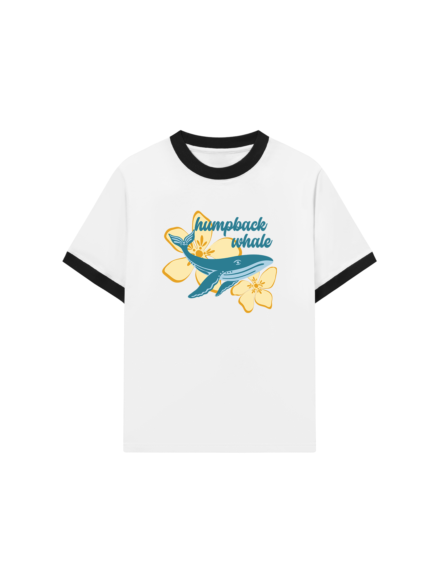 Áo Thun Ringer Relaxed Fit Tropical Humpback Whale