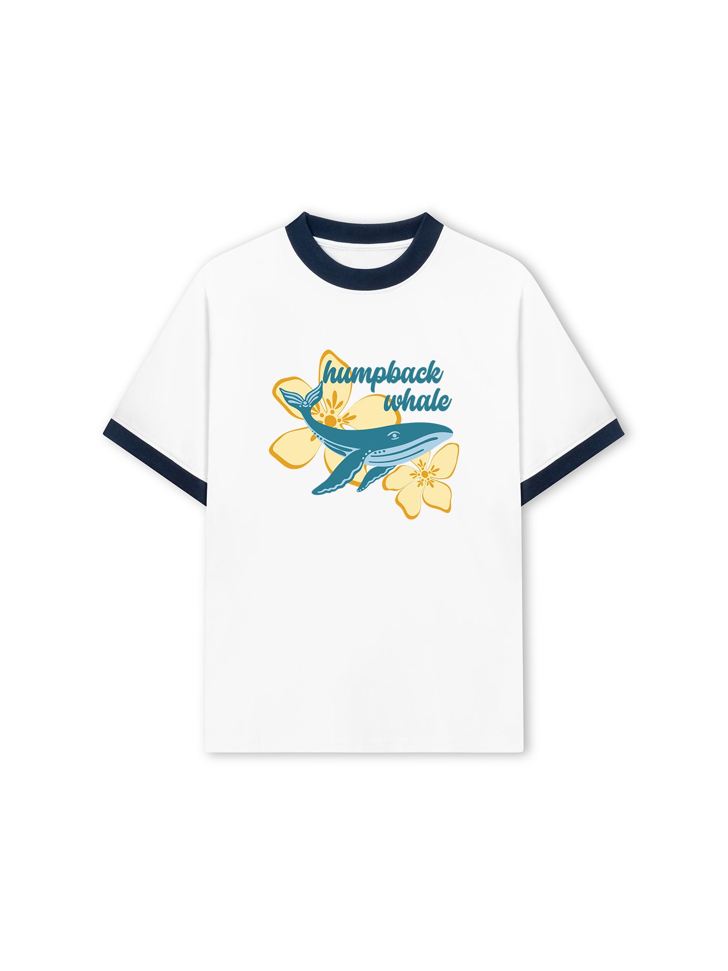 Áo Thun Ringer Relaxed Fit Tropical Humpback Whale
