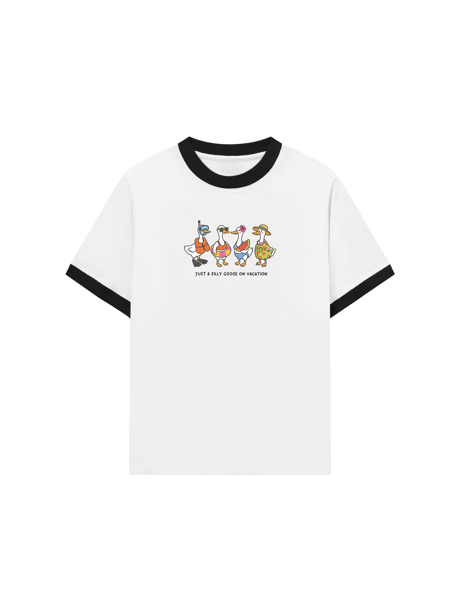 Áo Thun Ringer Relaxed Fit Tshirt Tropical Just A Silly Goose