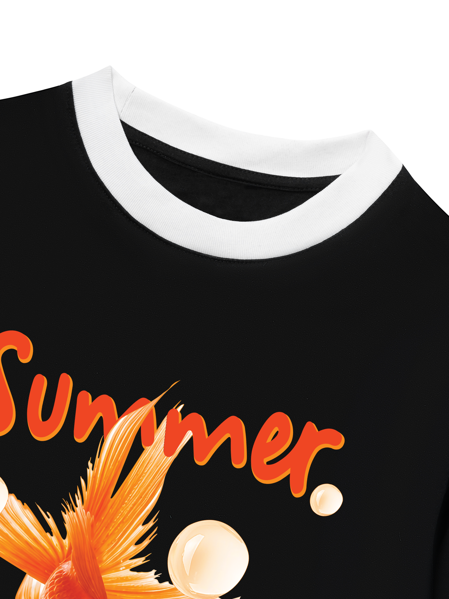 Áo Thun Ringer Relaxed Fit Tshirt Tropical Cá Vàng
