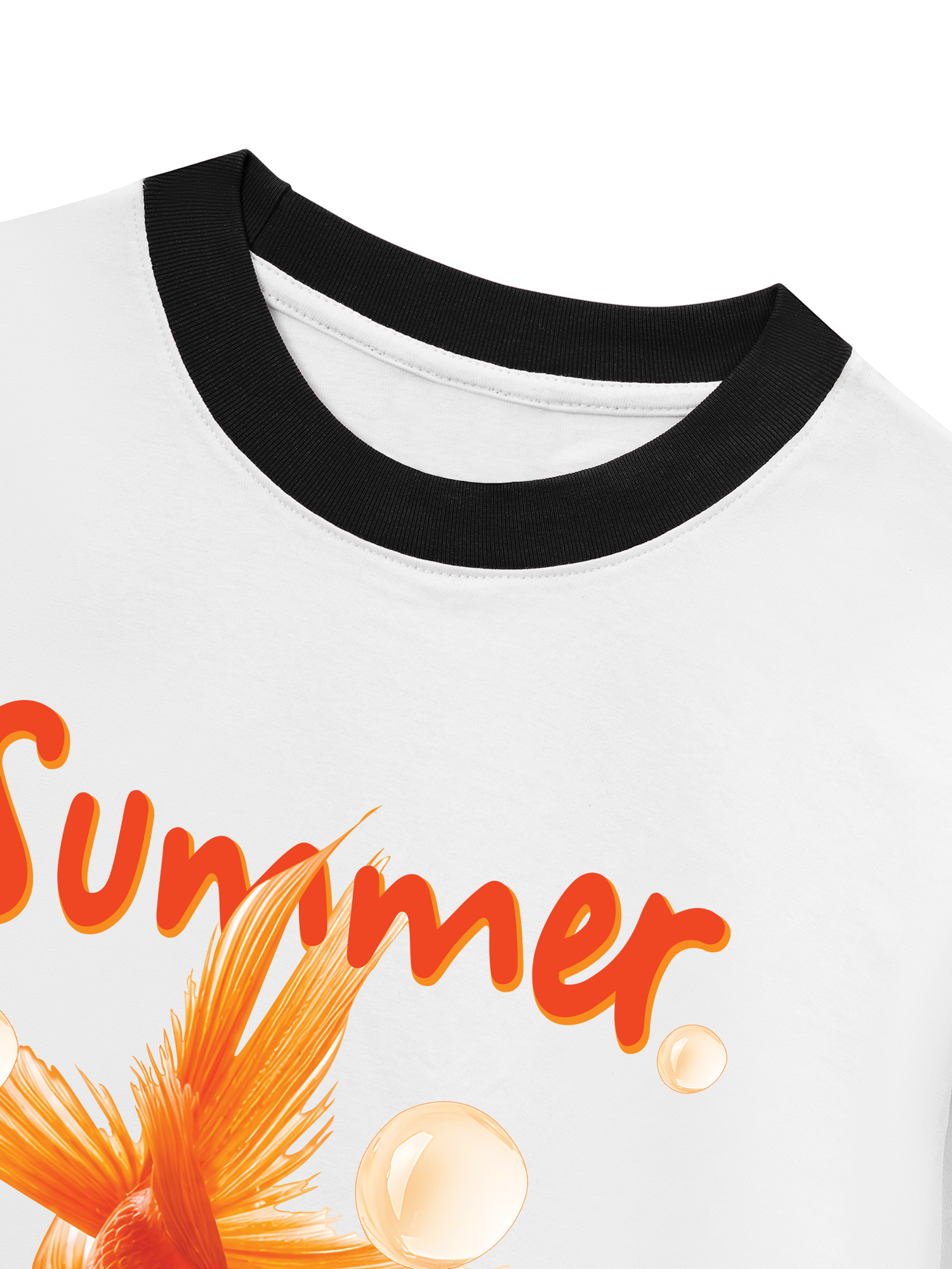Áo Thun Ringer Relaxed Fit Tshirt Tropical Cá Vàng