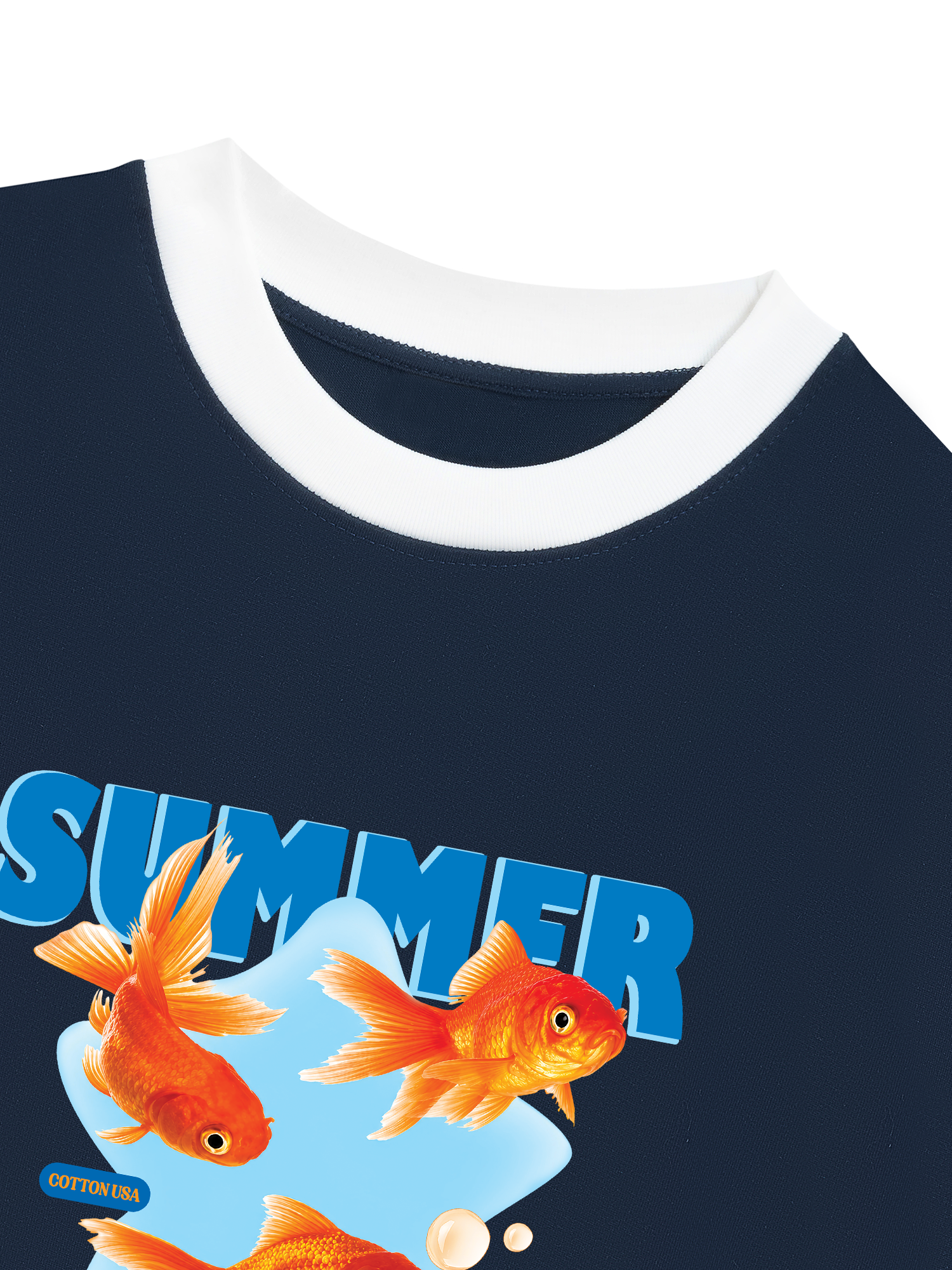 Áo Thun Ringer Relaxed Fit Tshirt Tropical Summer Goldfish