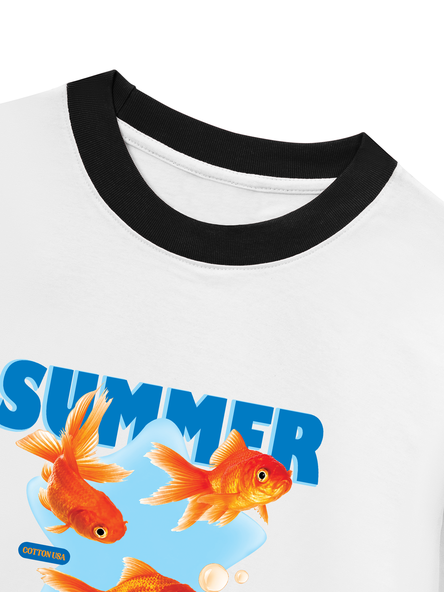 Áo Thun Ringer Relaxed Fit Tshirt Tropical Summer Goldfish