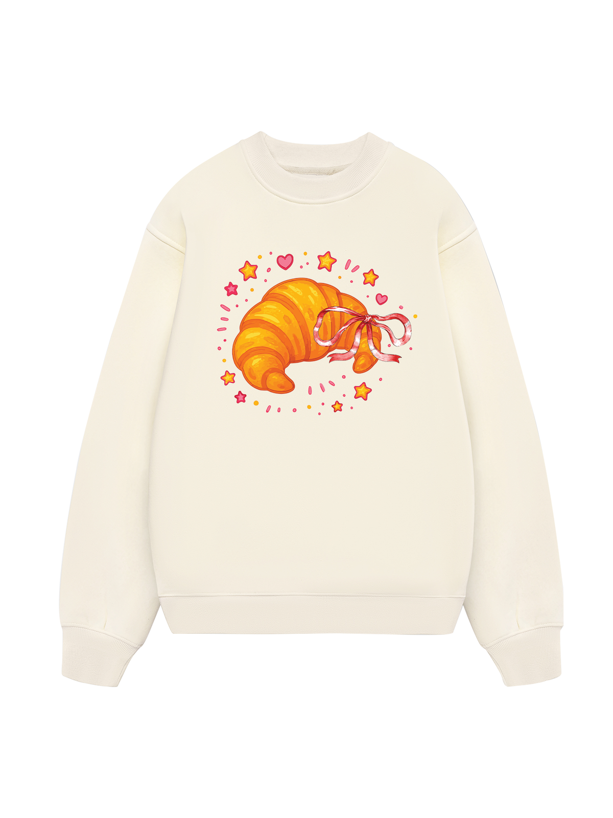 Croissant With Ribbon Bow Sweater