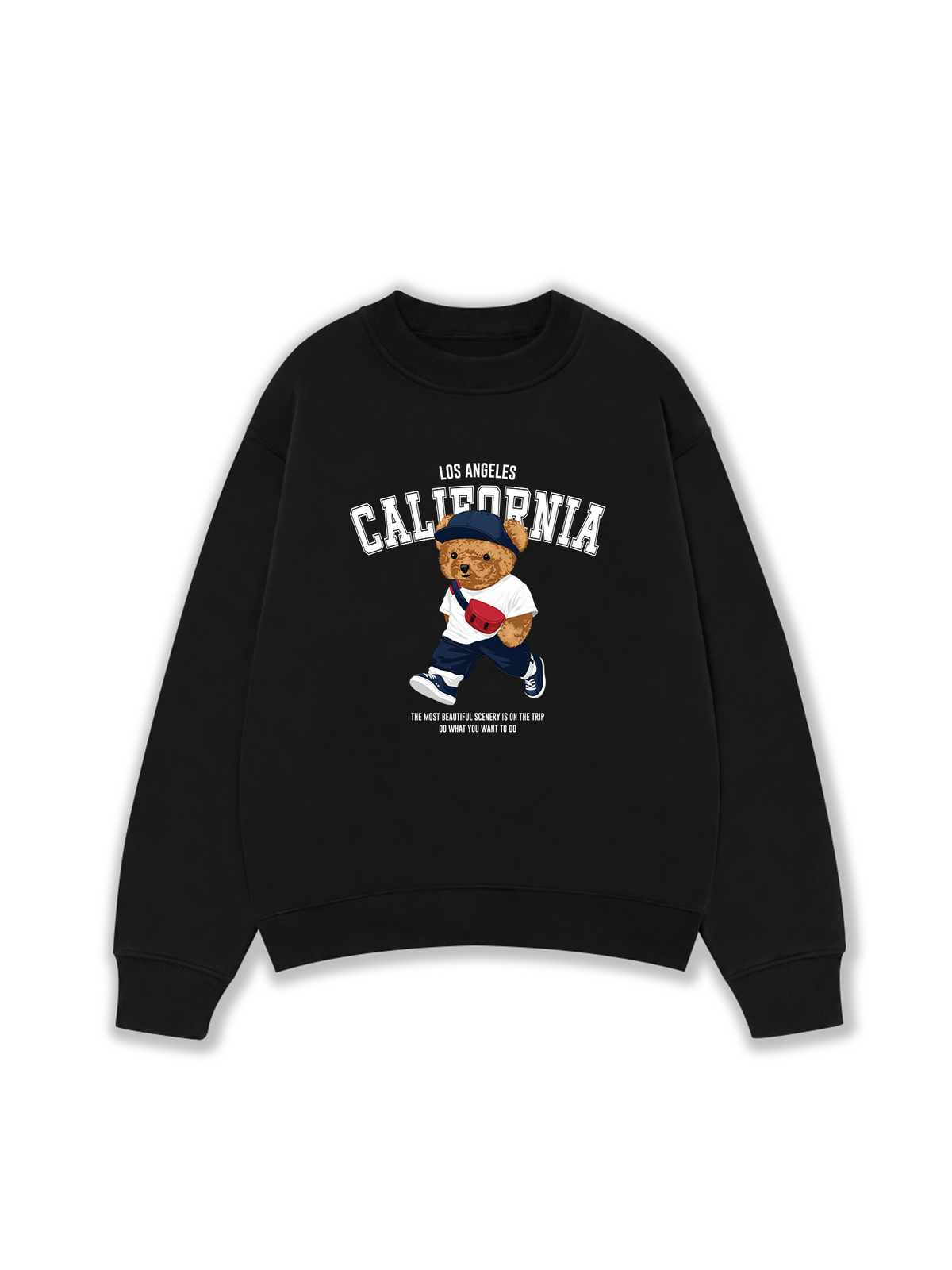 Áo Sweater Nỉ Hai Da Bear Town California
