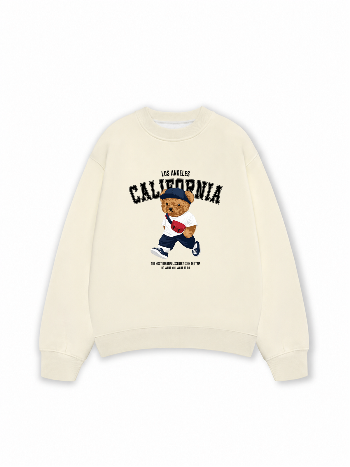 Áo Sweater Nỉ Hai Da Bear Town California