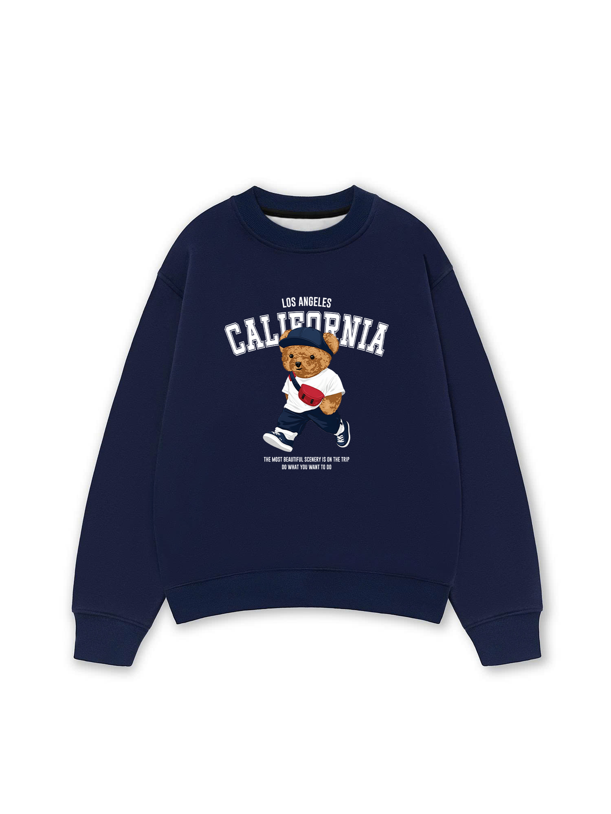 Áo Sweater Nỉ Hai Da Bear Town California