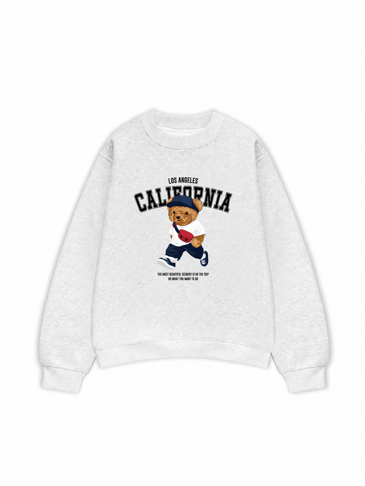 Áo Sweater Nỉ Hai Da Bear Town California