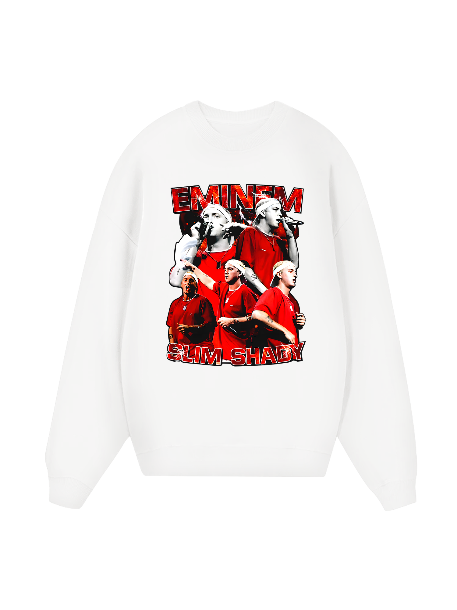 Rapper Eminem Red Flames Sweater