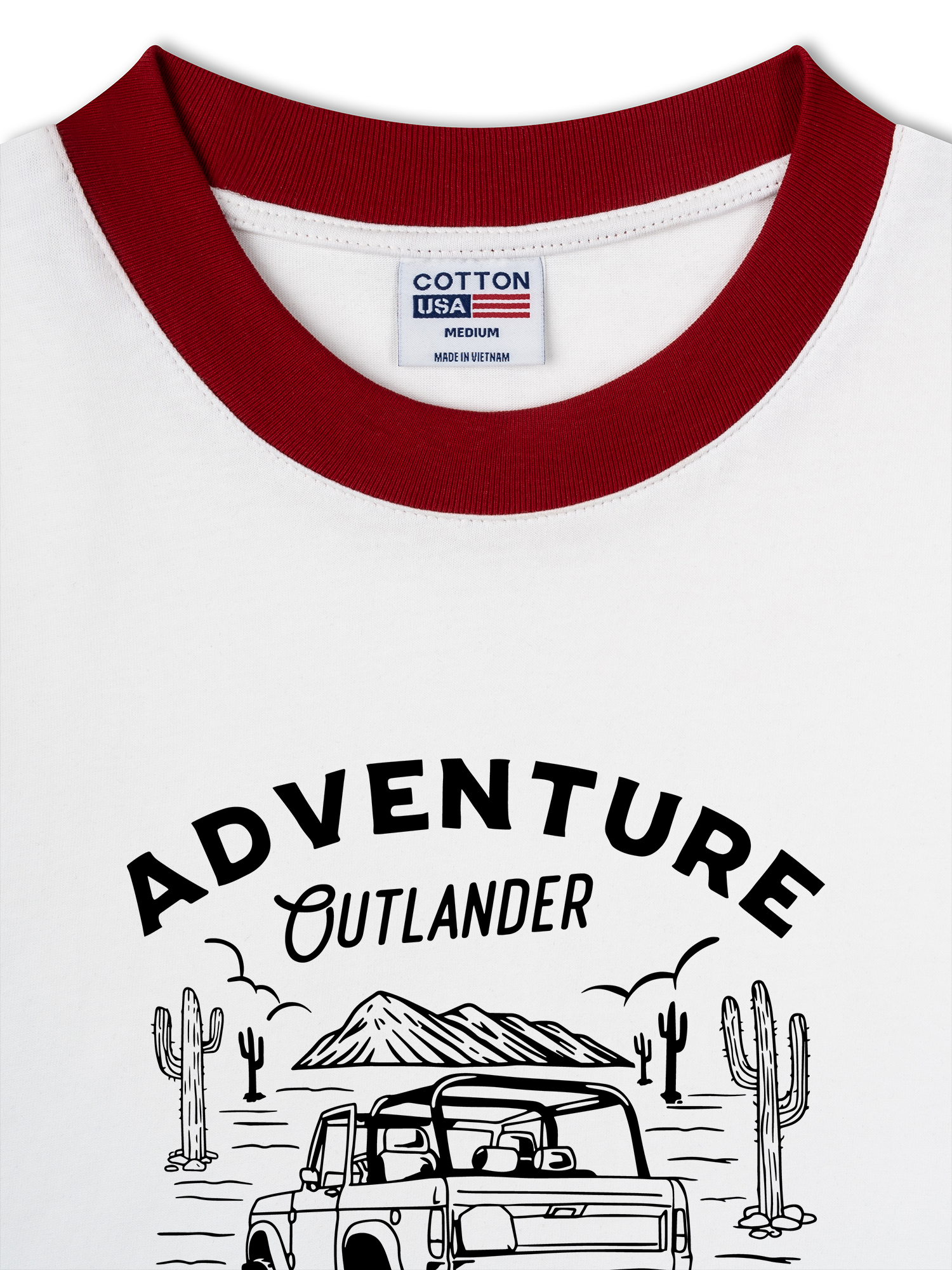 Áo Thun Ringer Relaxed Fit Adventure Cutlander Wild Explored